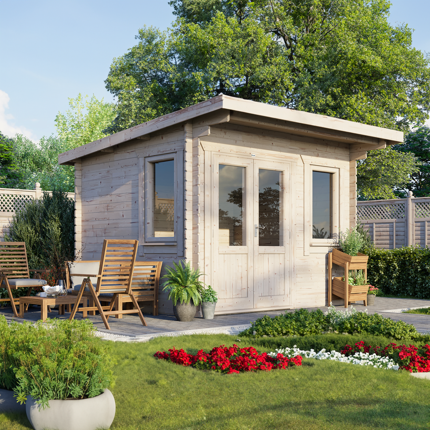 Pent Classic Log Cabin - 44mm