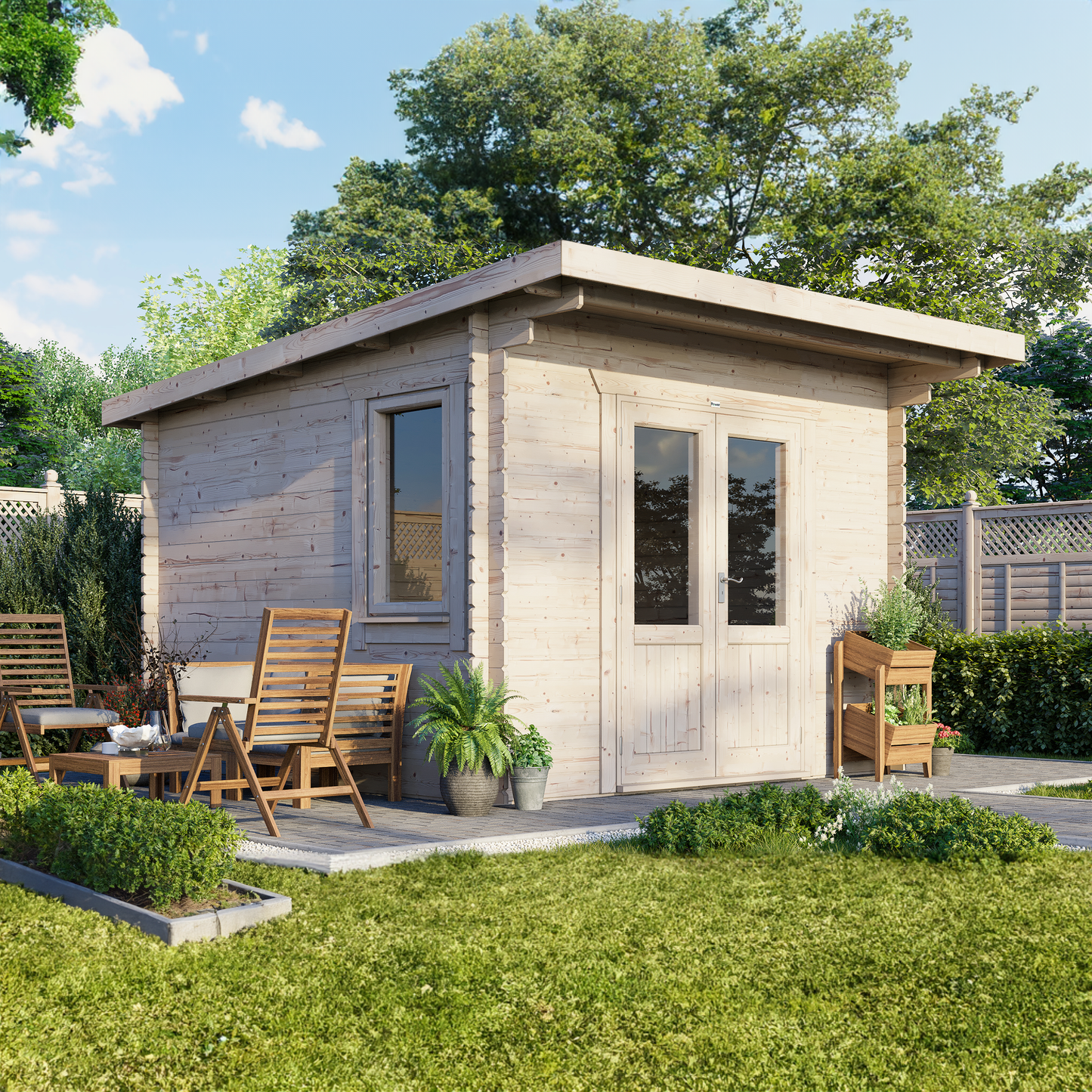 Pent Classic Log Cabin - 44mm