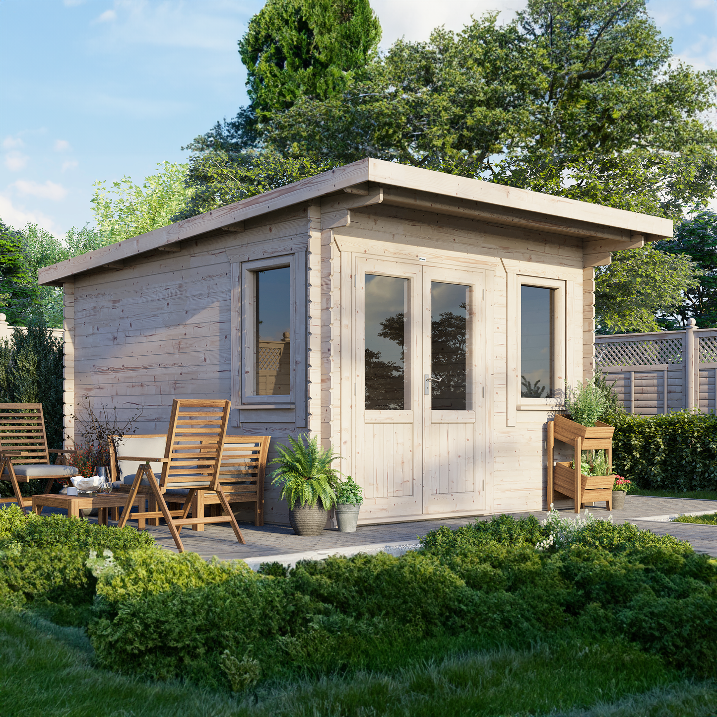 Pent Classic Log Cabin - 44mm