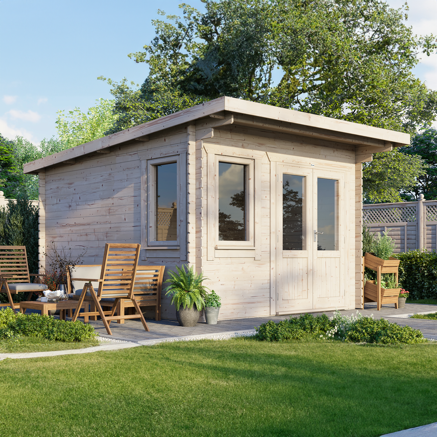 Pent Classic Log Cabin - 44mm