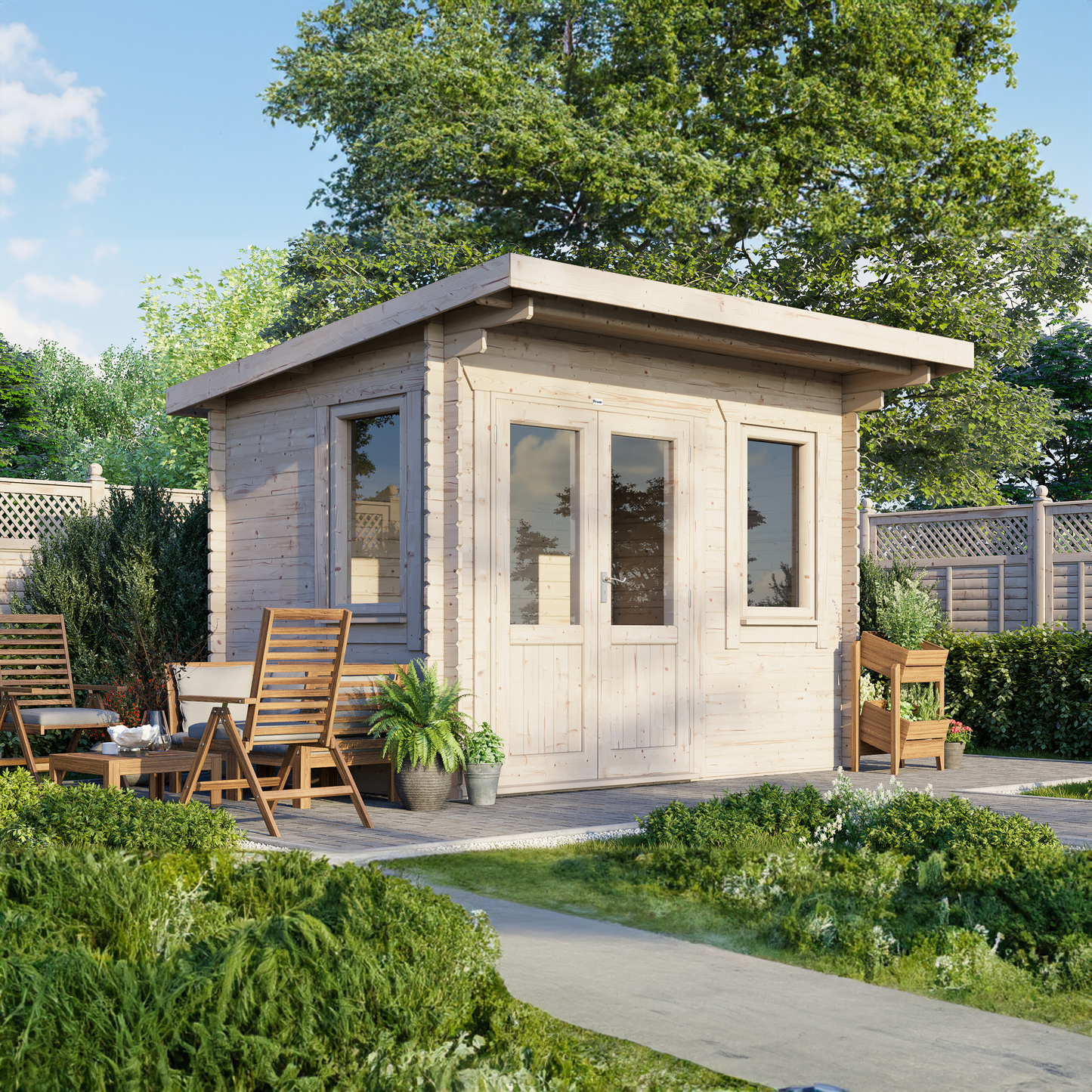 Pent Classic Log Cabin - 44mm