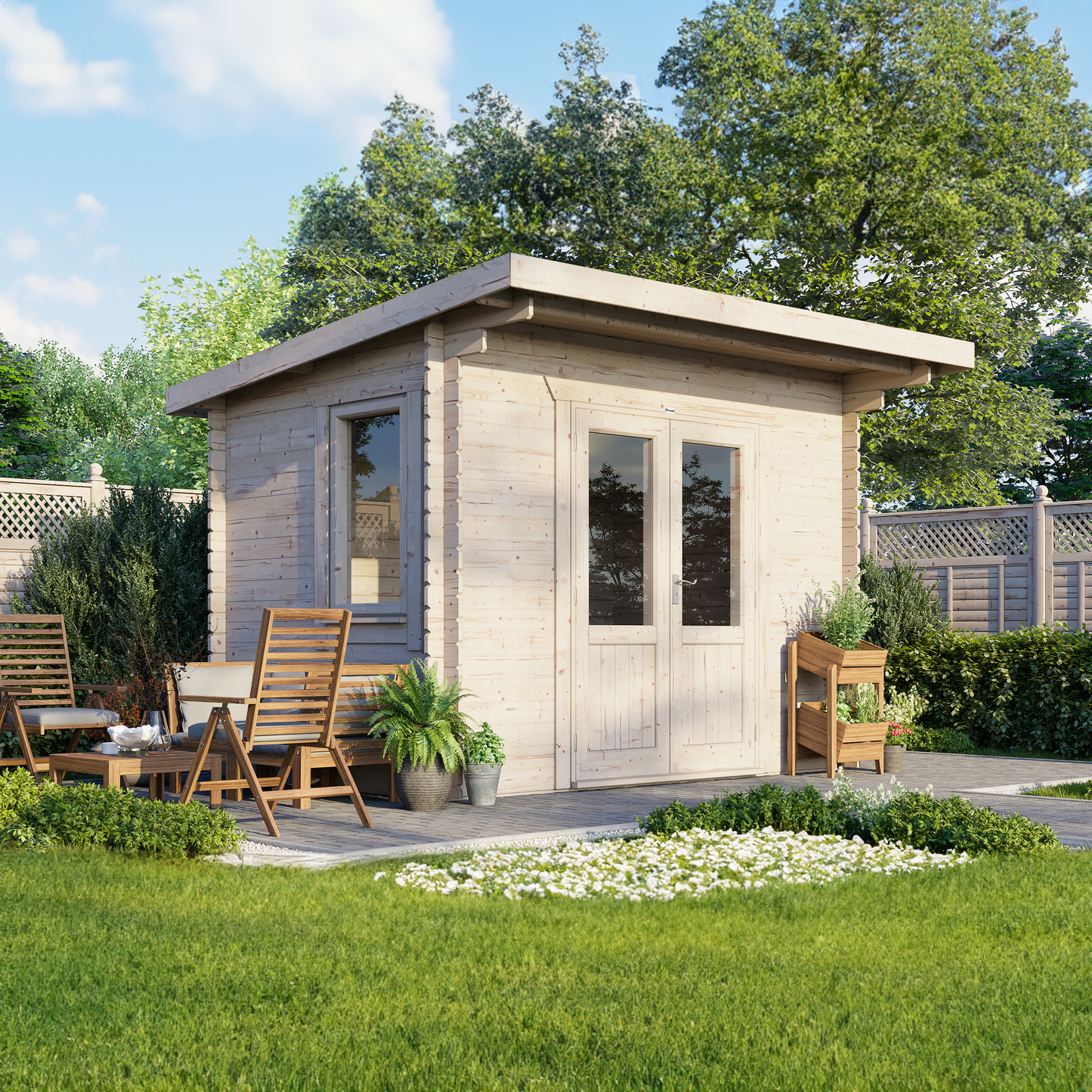 Pent Classic Log Cabin - 44mm