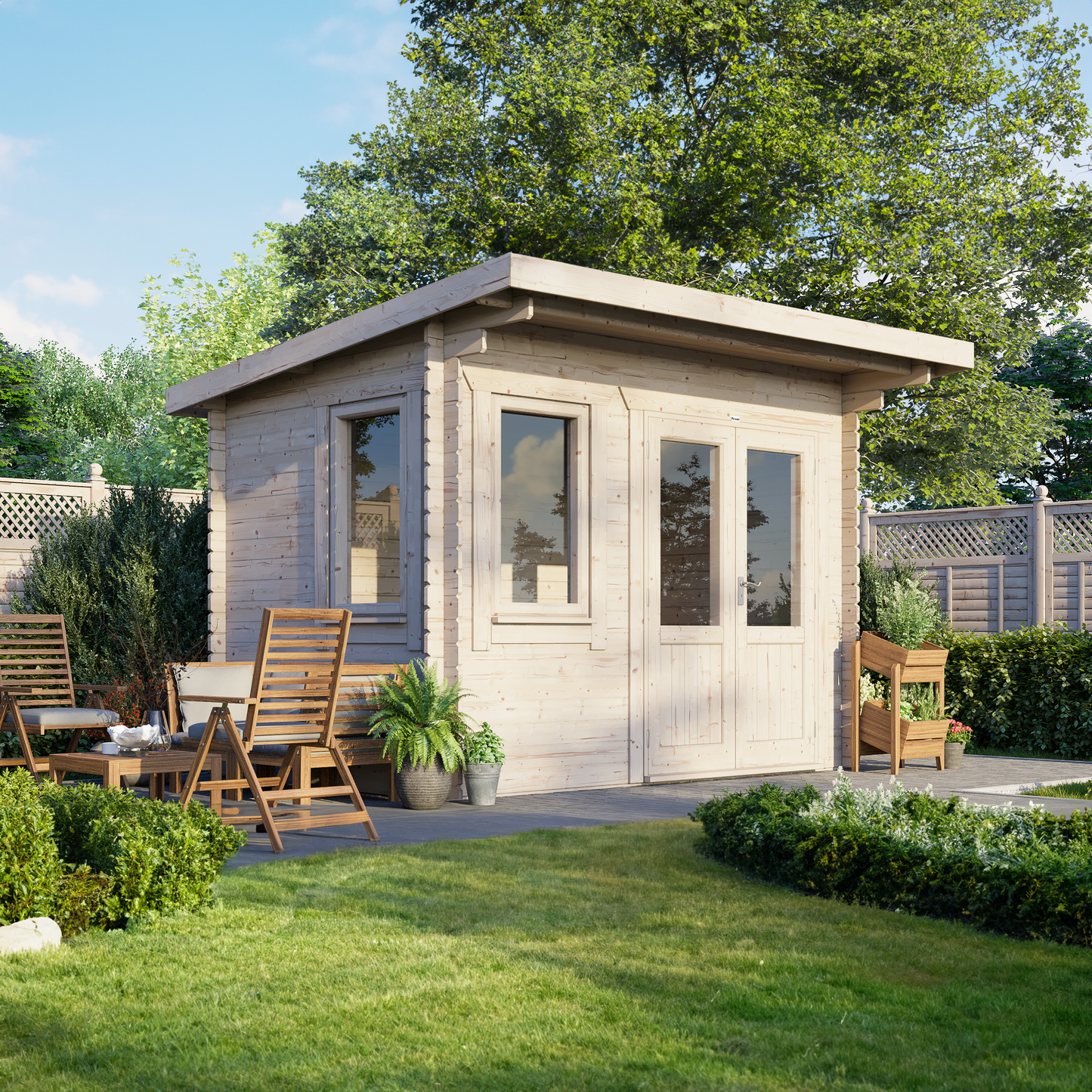 Pent Classic Log Cabin - 44mm
