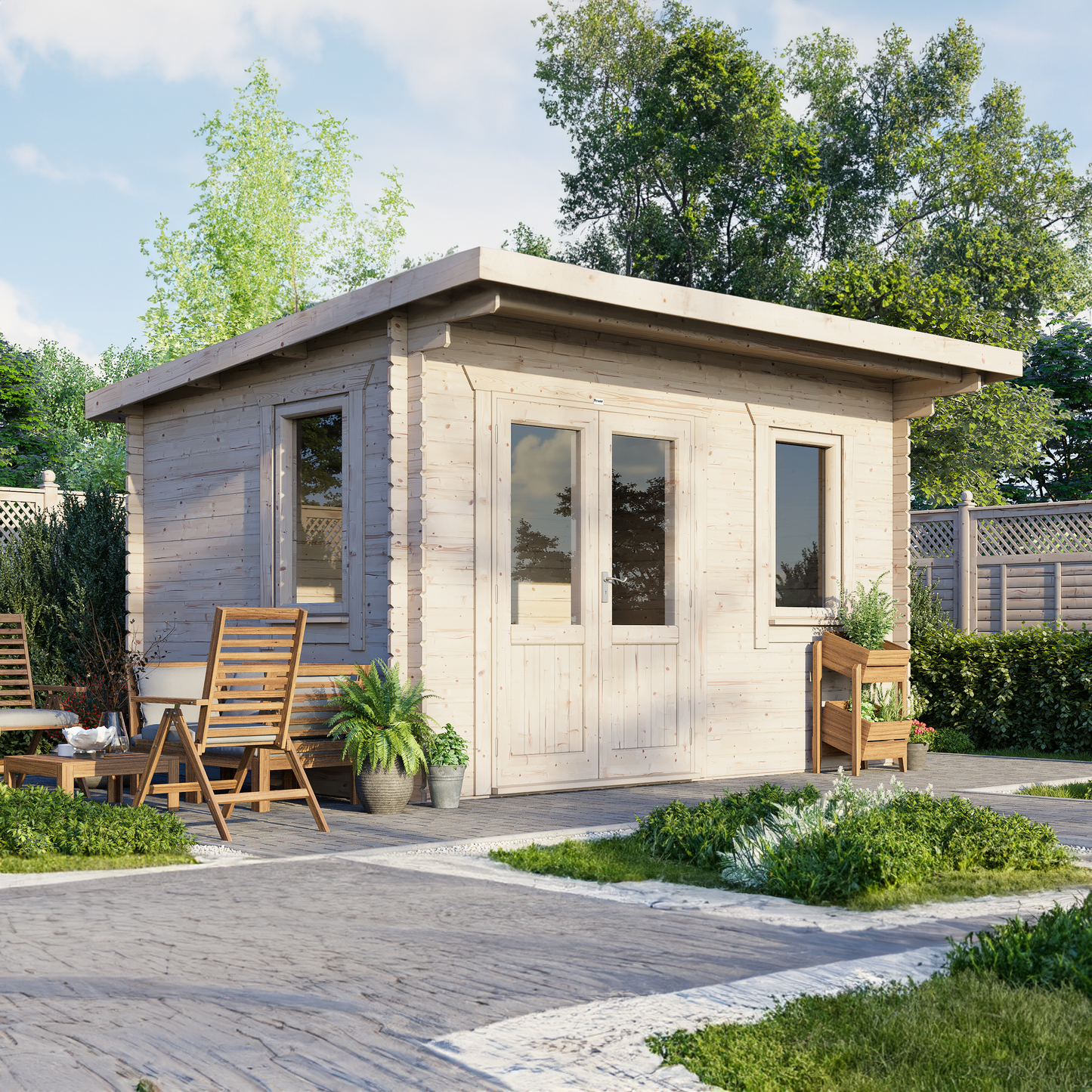 Pent Classic Log Cabin - 44mm