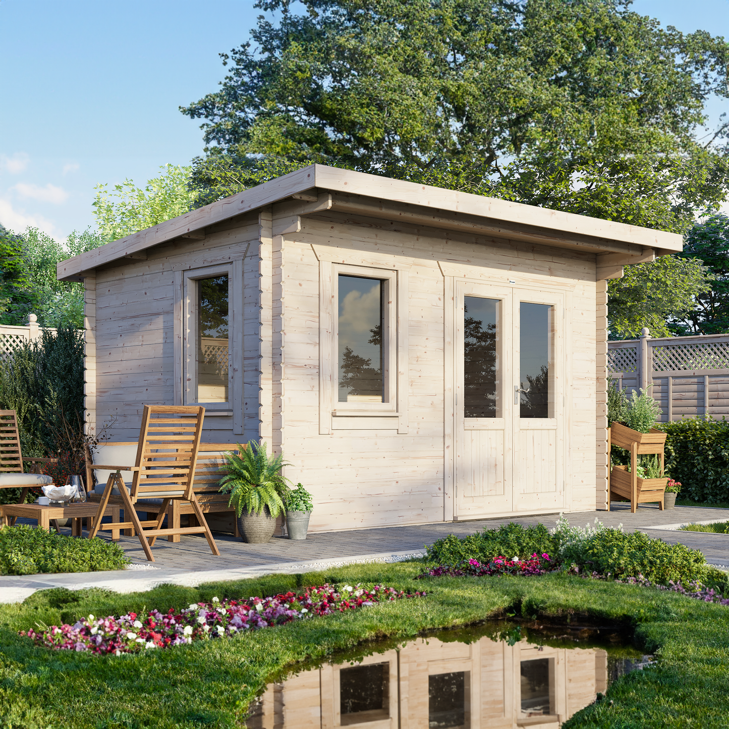 Pent Classic Log Cabin - 44mm