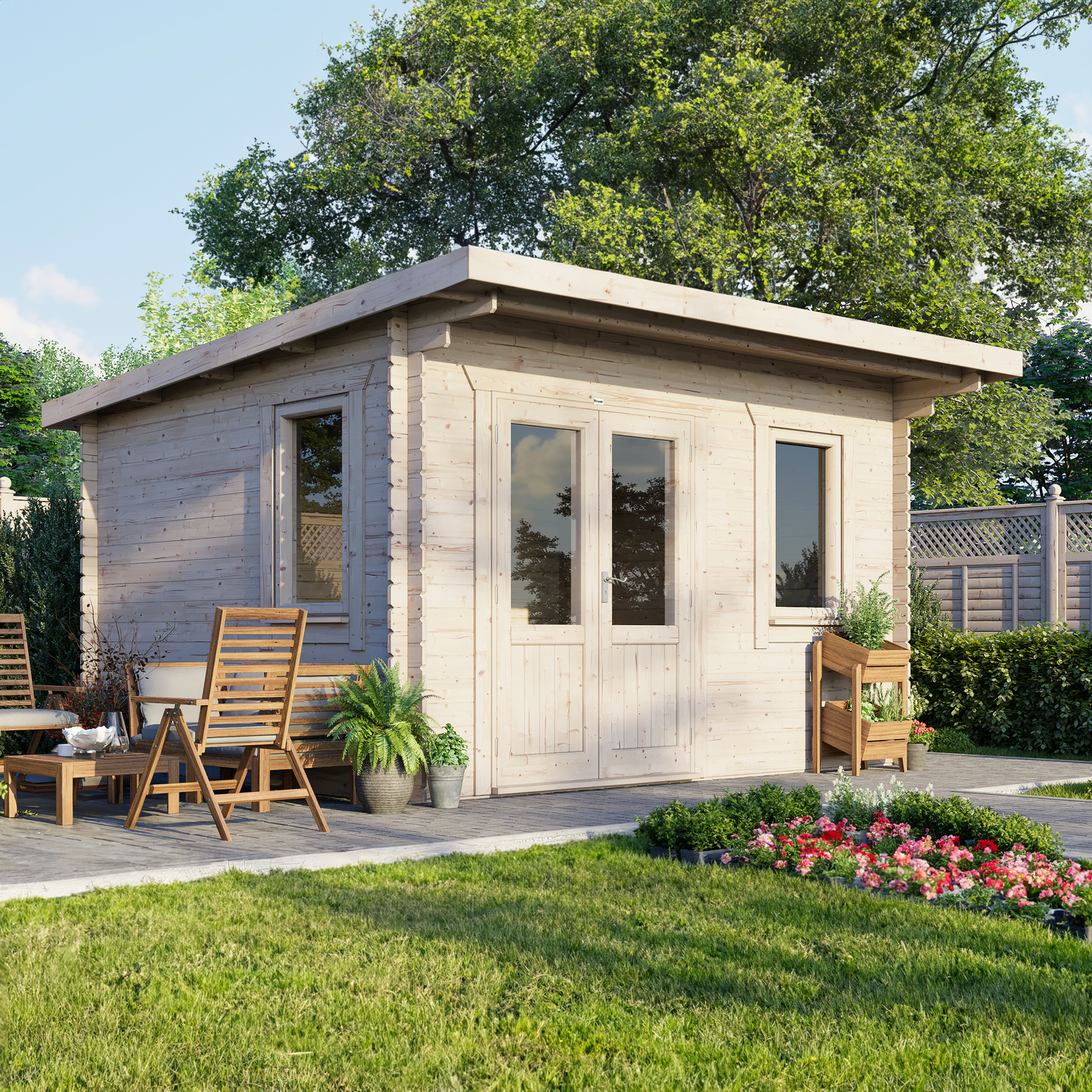Pent Classic Log Cabin - 44mm