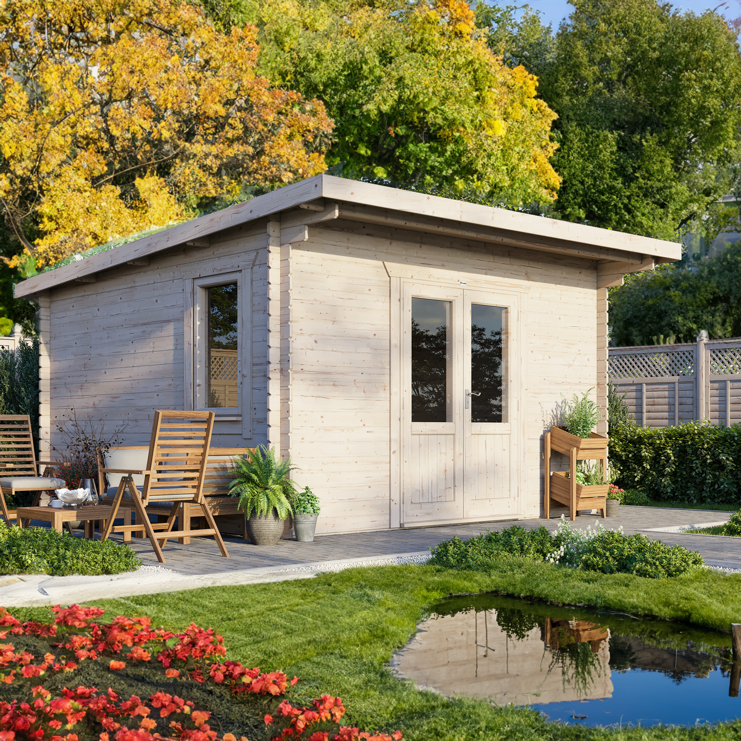 Pent Classic Log Cabin - 44mm