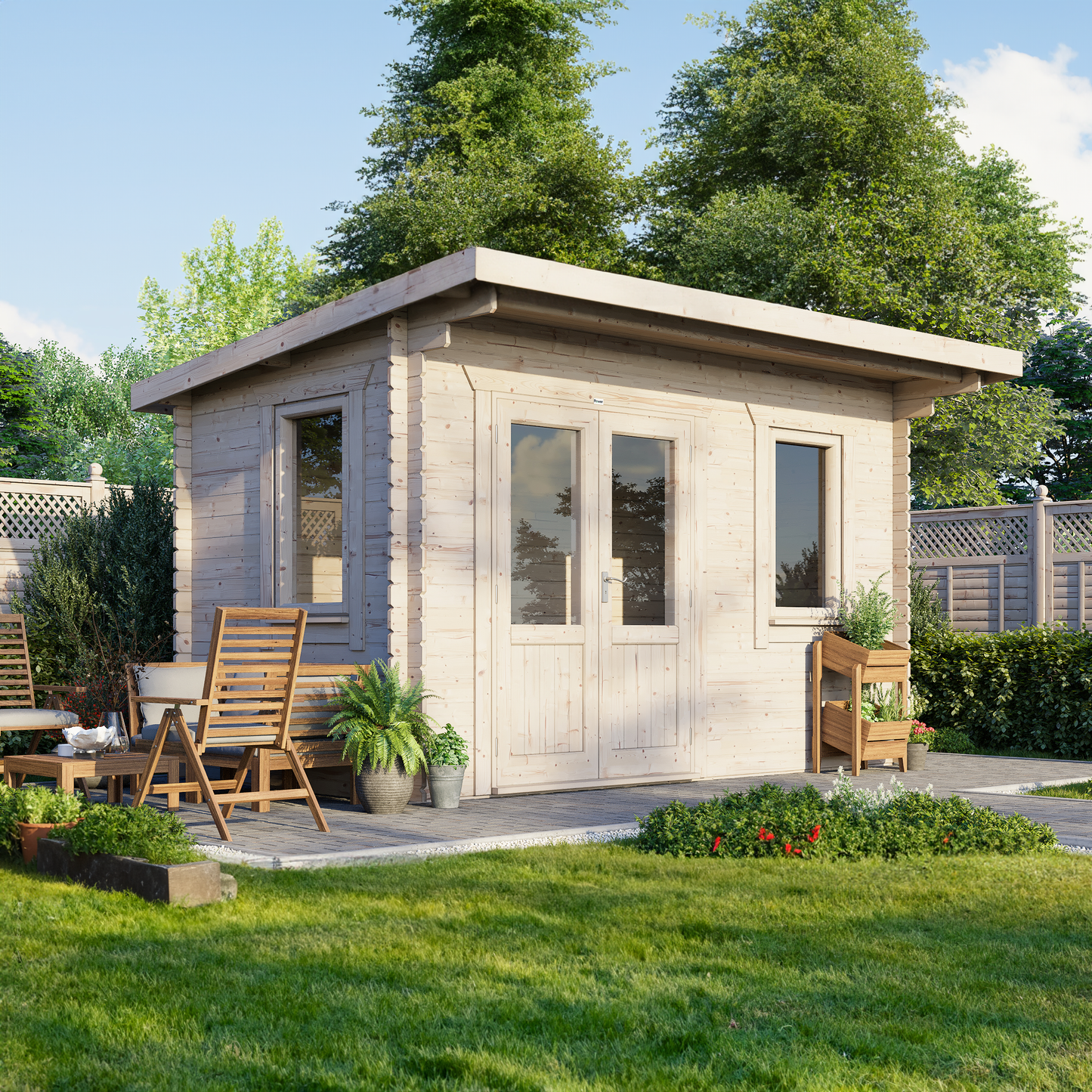 Pent Classic Log Cabin - 44mm