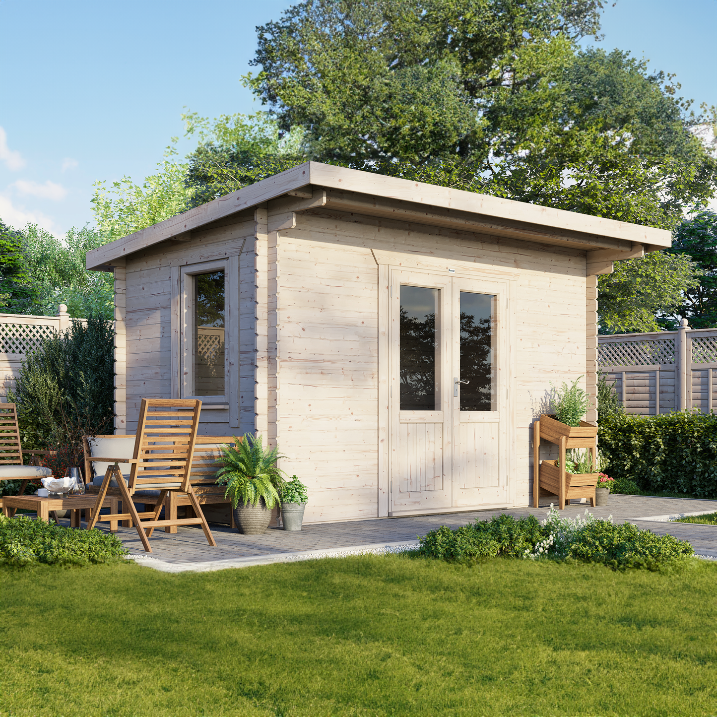 Pent Classic Log Cabin - 44mm