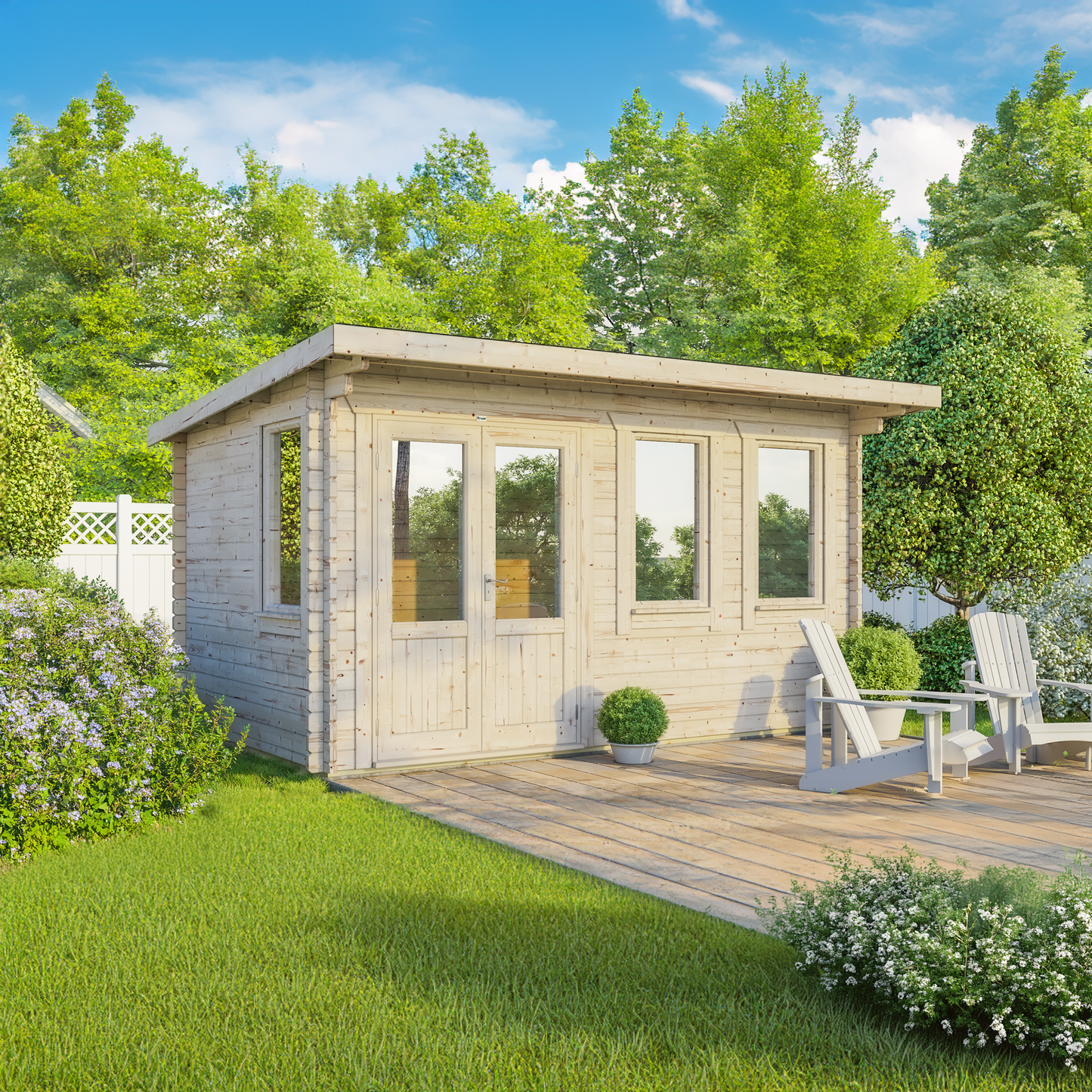 Pent Classic Log Cabin - 44mm