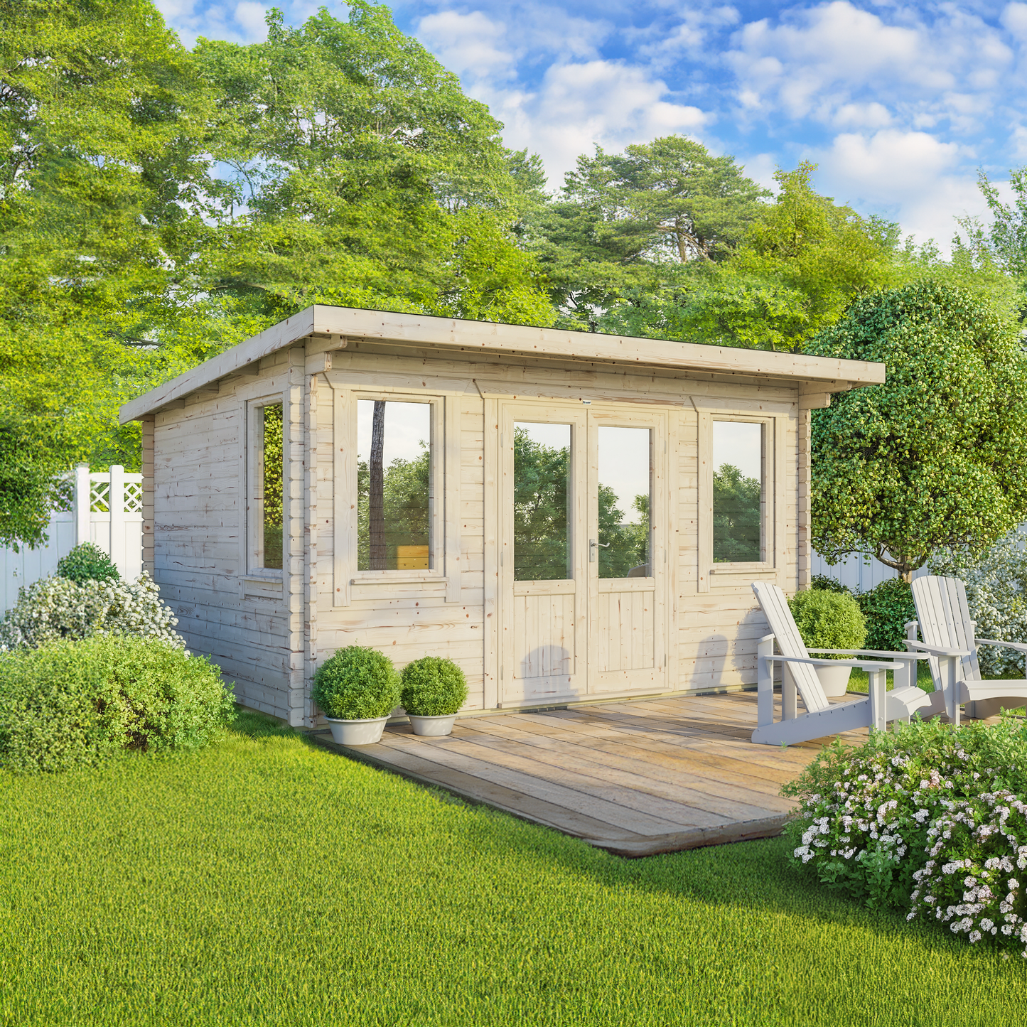 Pent Classic Log Cabin - 44mm