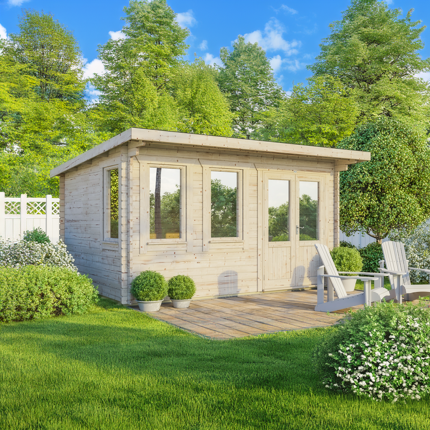 Pent Classic Log Cabin - 44mm