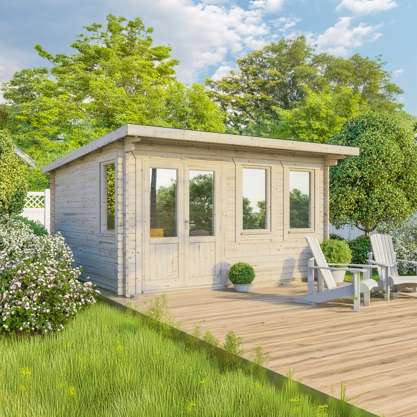 Pent Classic Log Cabin - 44mm