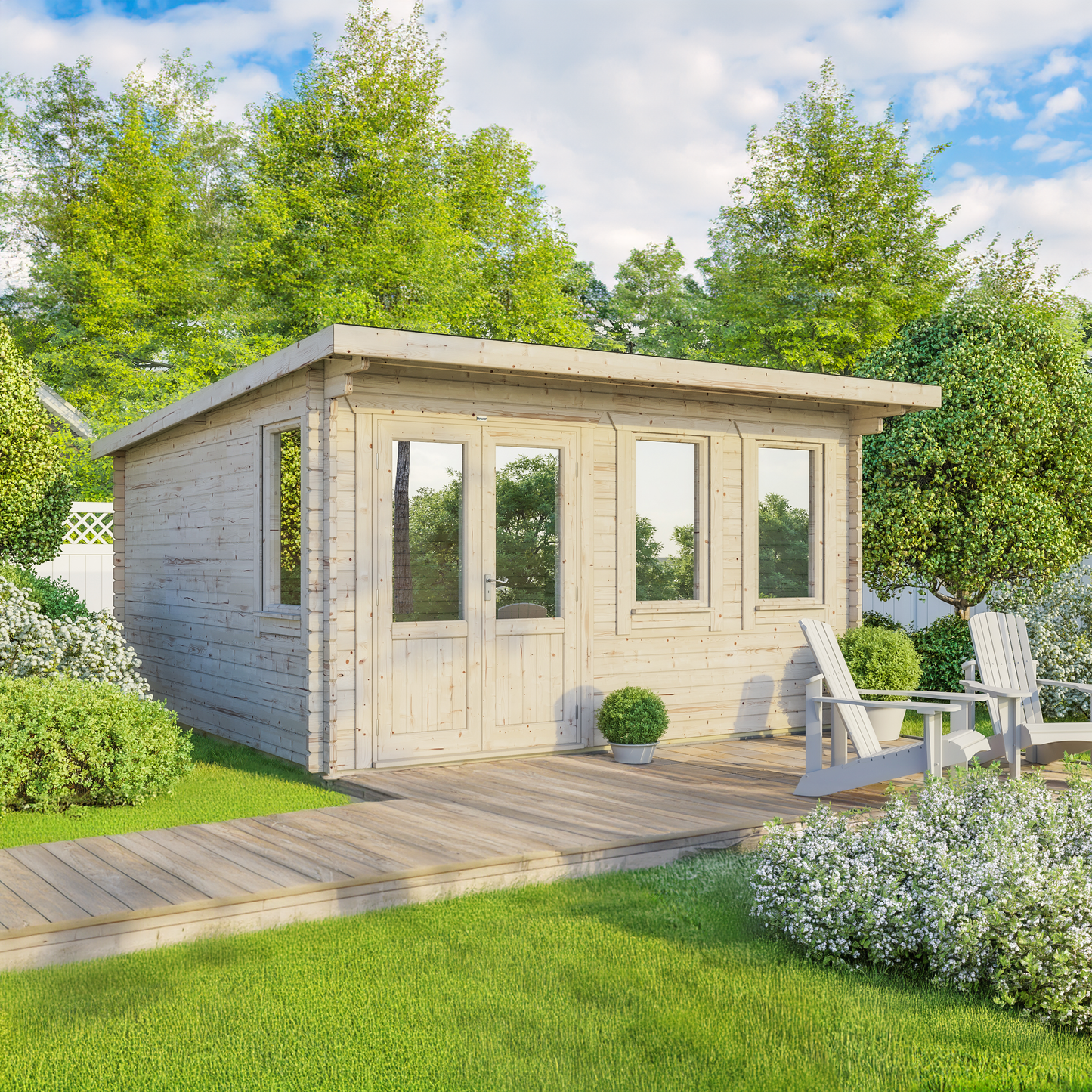 Pent Classic Log Cabin - 44mm