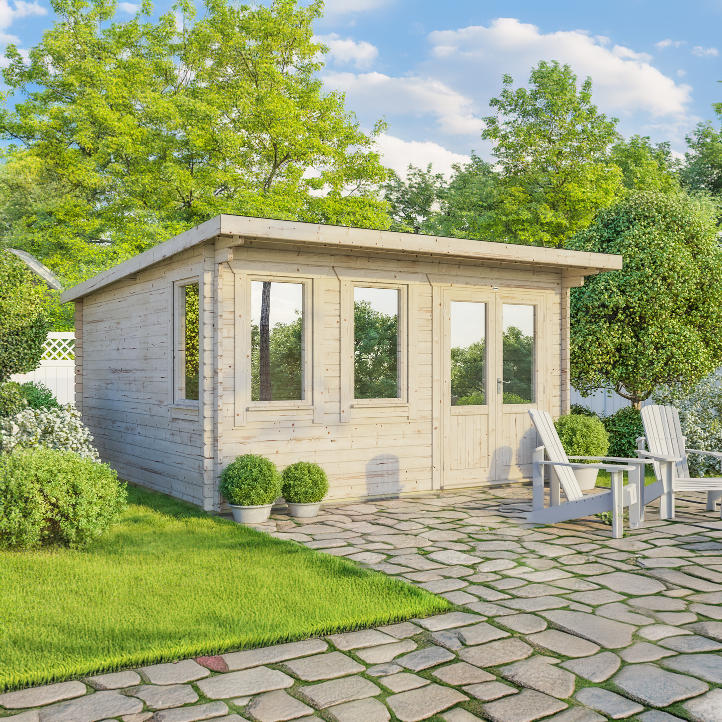 Pent Classic Log Cabin - 44mm