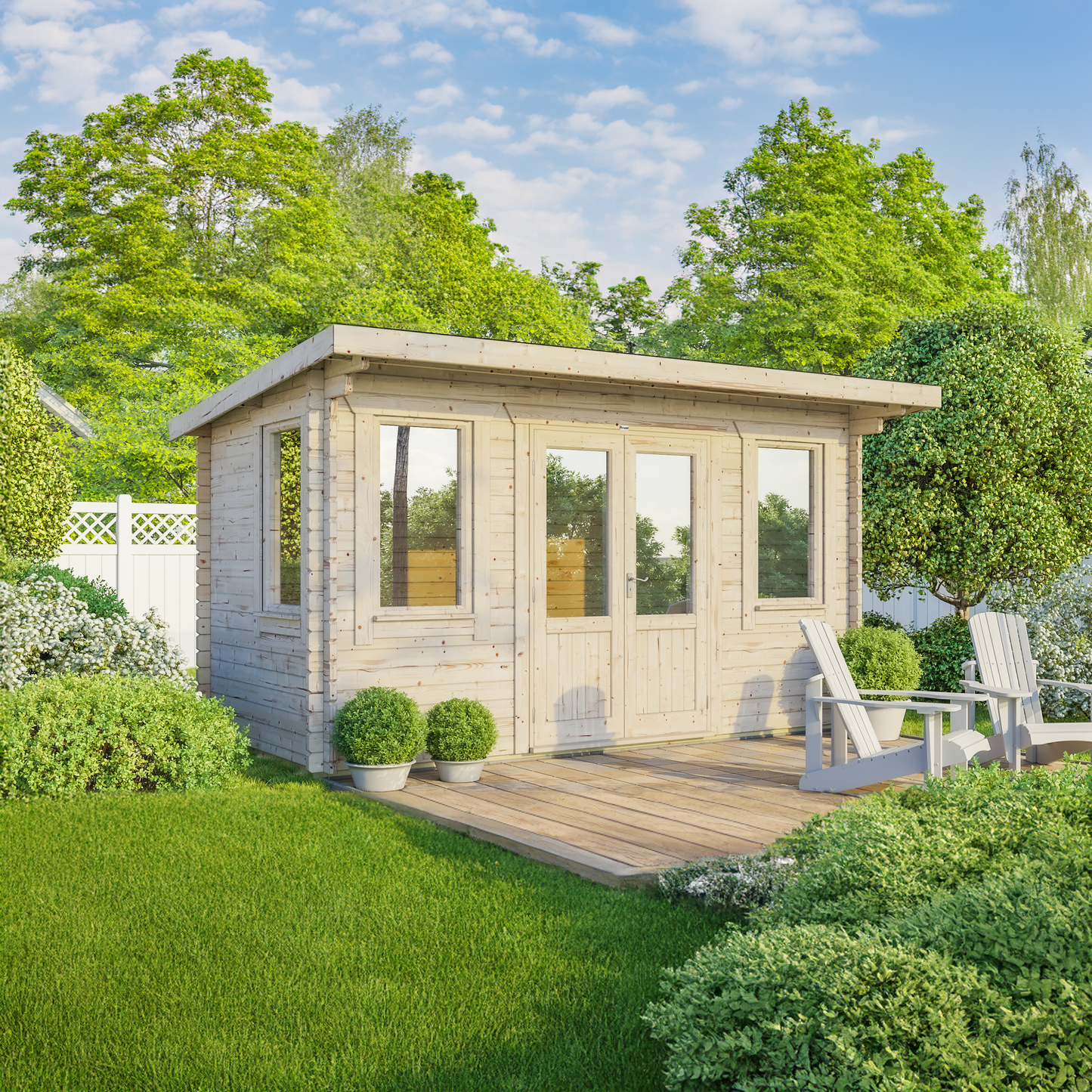 Pent Classic Log Cabin - 44mm