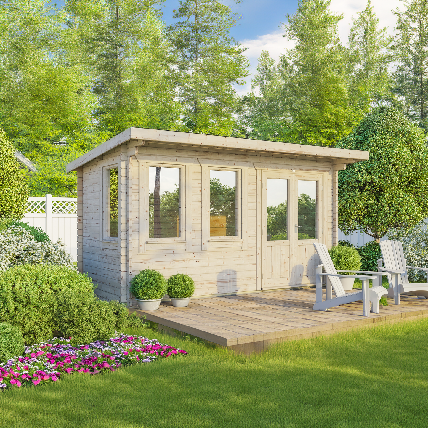 Pent Classic Log Cabin - 44mm