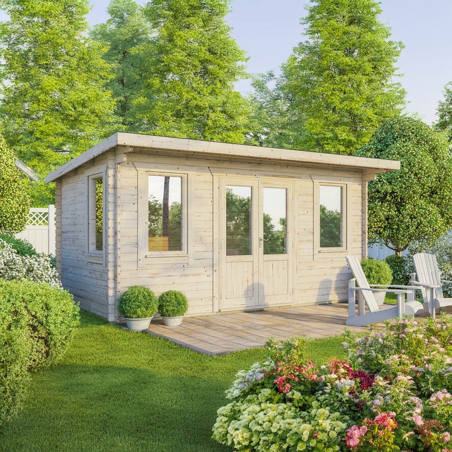 Pent Classic Log Cabin - 44mm