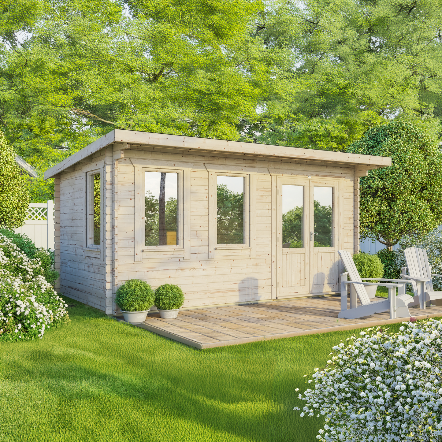 Pent Classic Log Cabin - 44mm