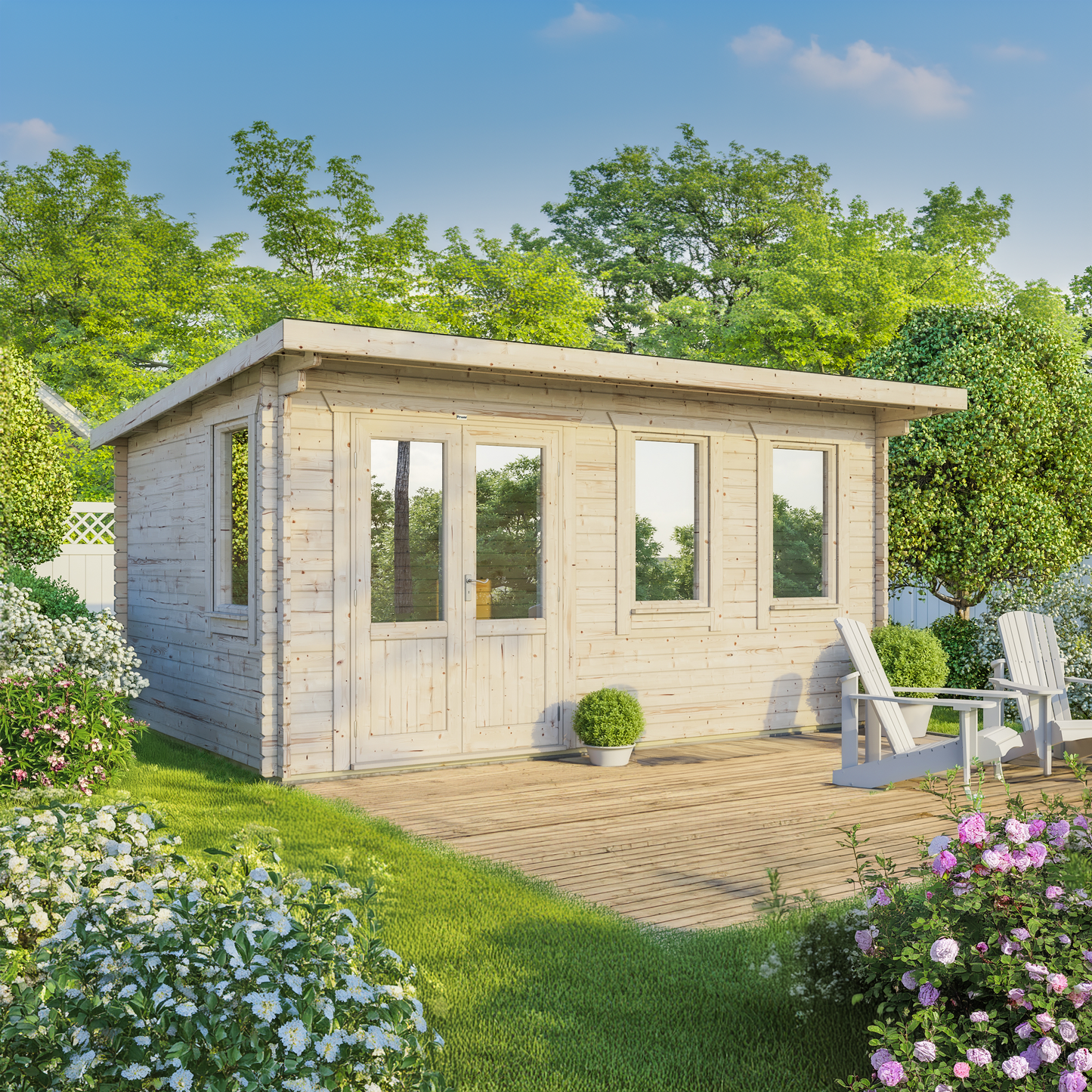 Pent Classic Log Cabin - 44mm