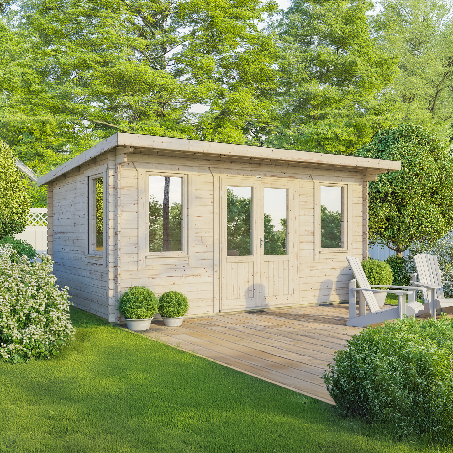 Pent Classic Log Cabin - 44mm