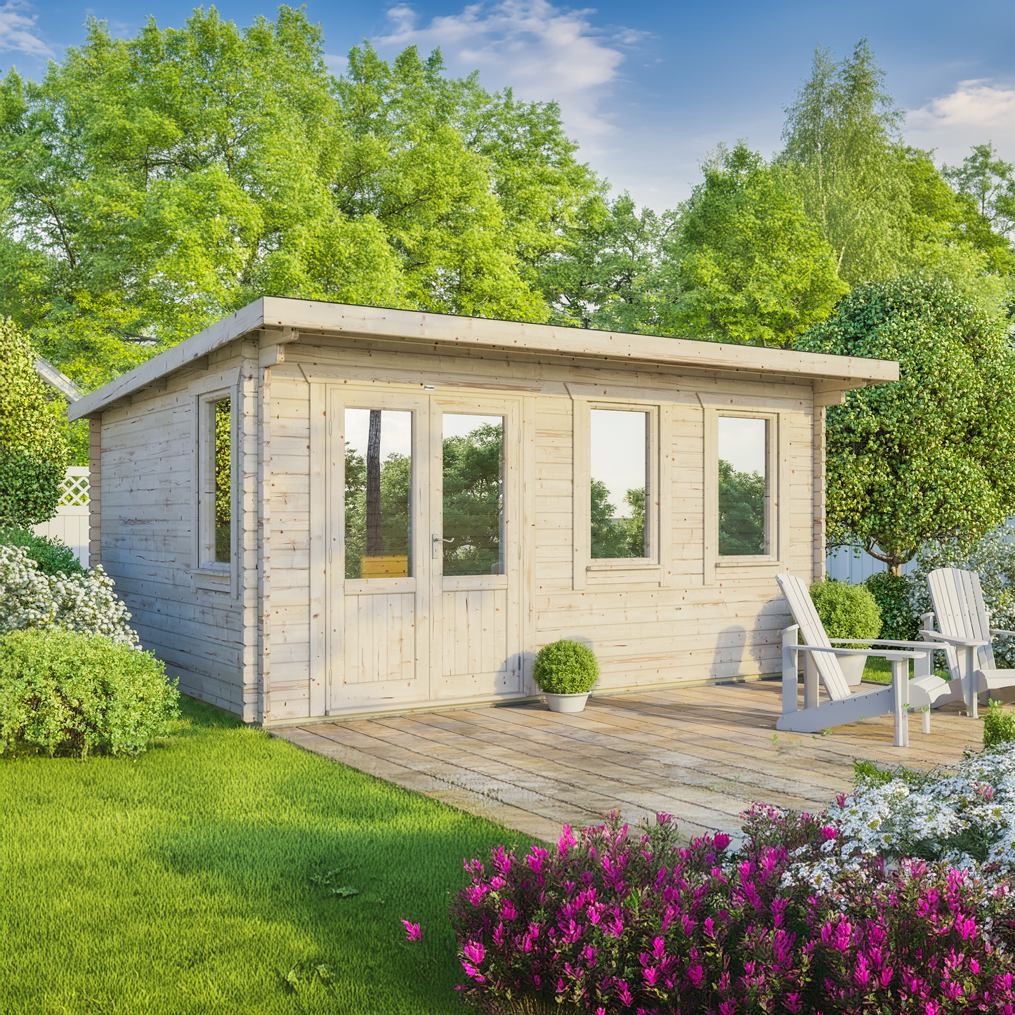 Pent Classic Log Cabin - 44mm
