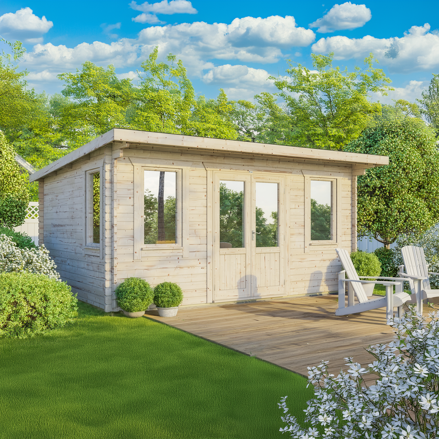 Pent Classic Log Cabin - 44mm