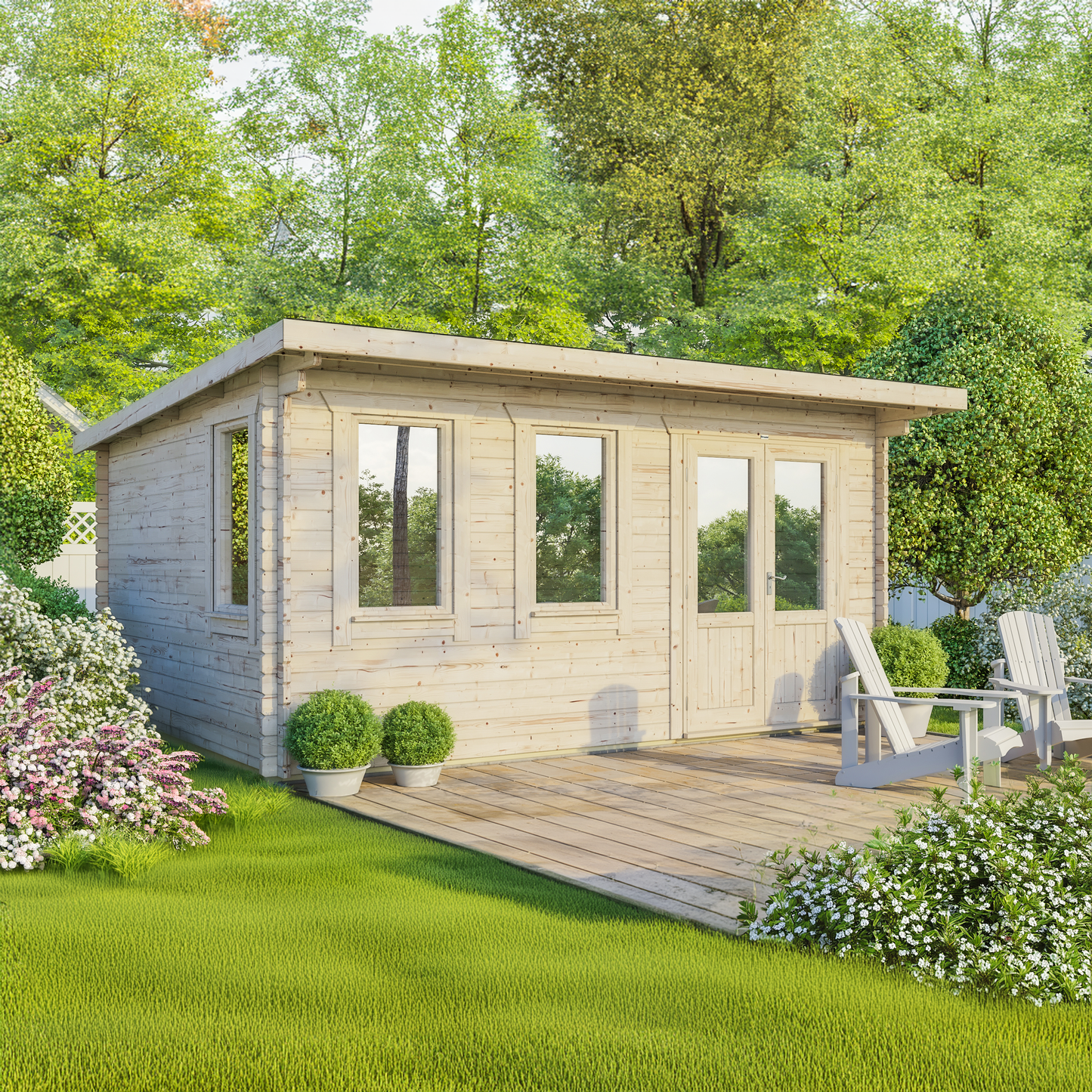 Pent Classic Log Cabin - 44mm
