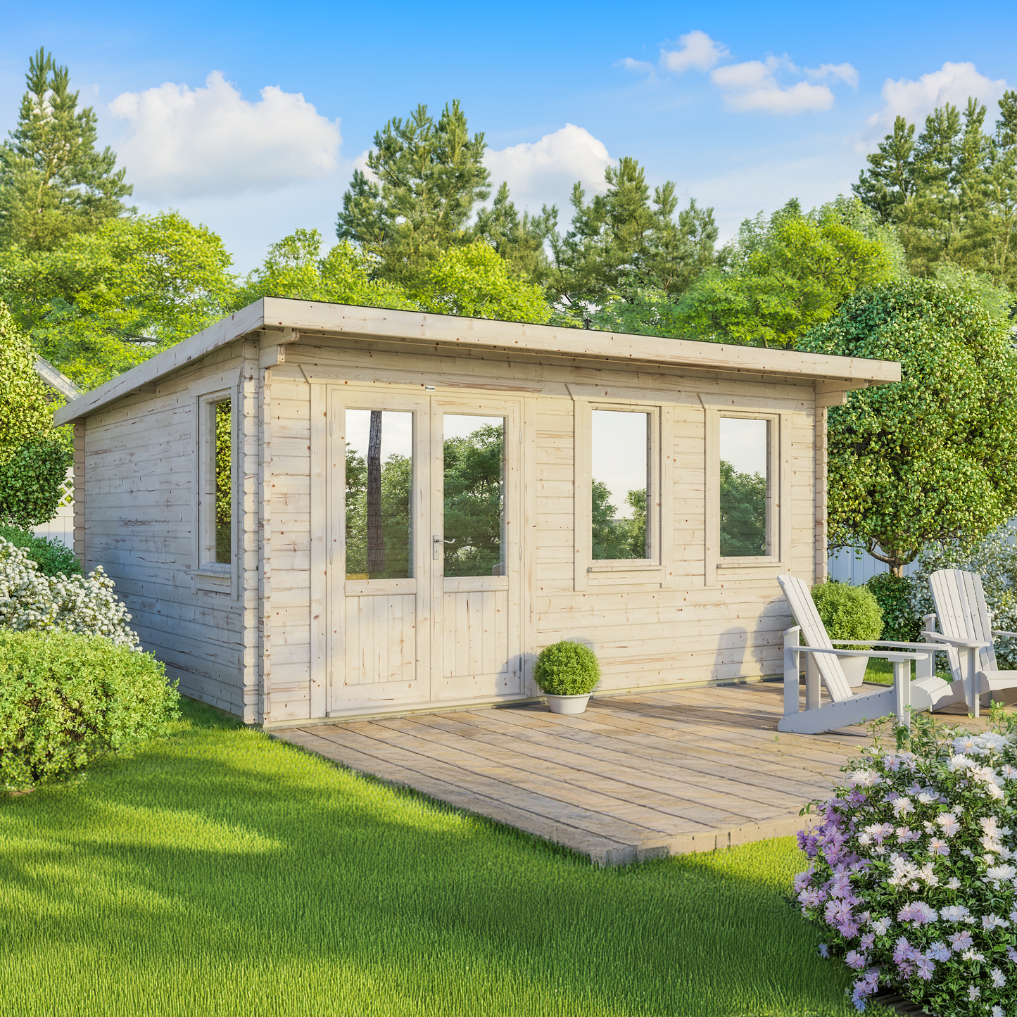Pent Classic Log Cabin - 44mm