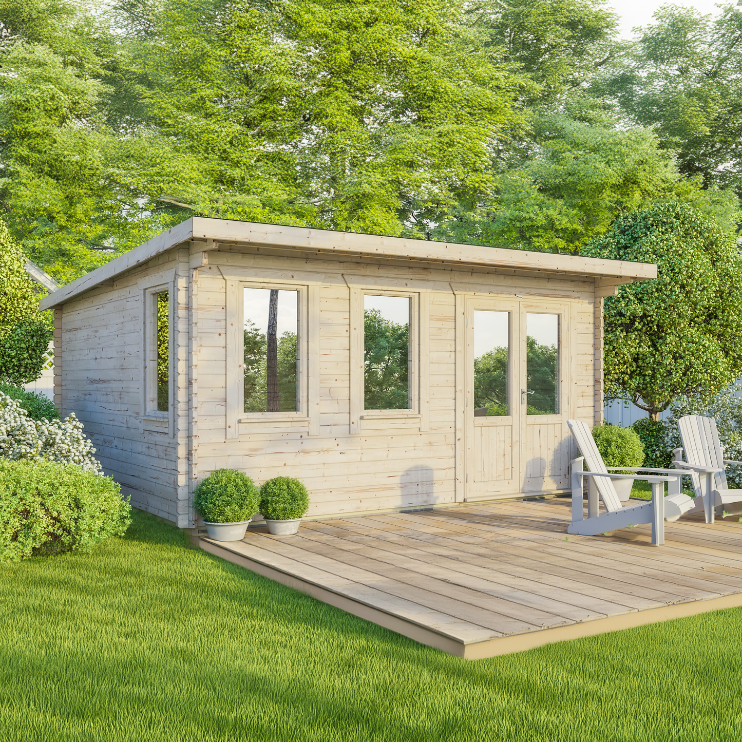 Pent Classic Log Cabin - 44mm