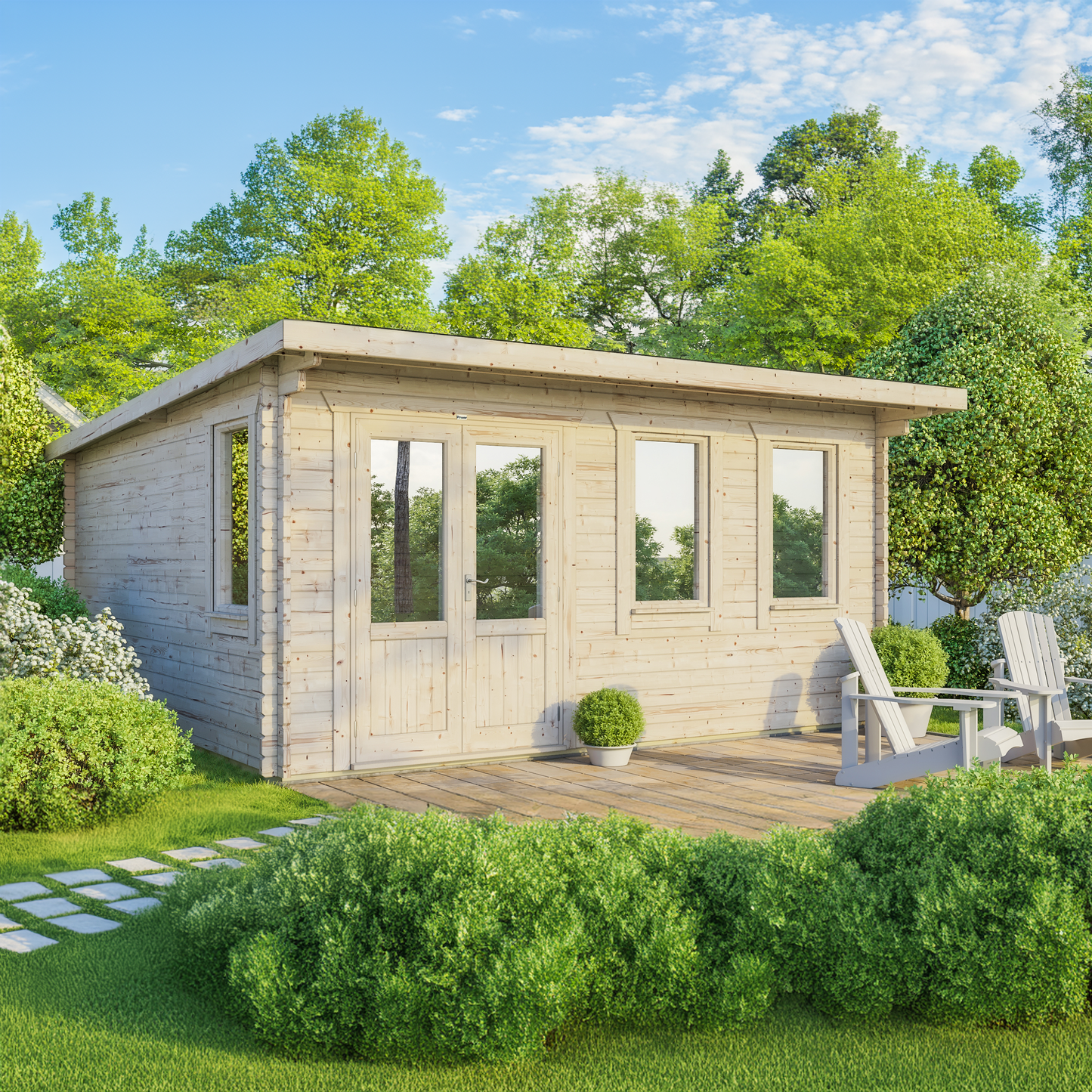 Pent Classic Log Cabin - 44mm