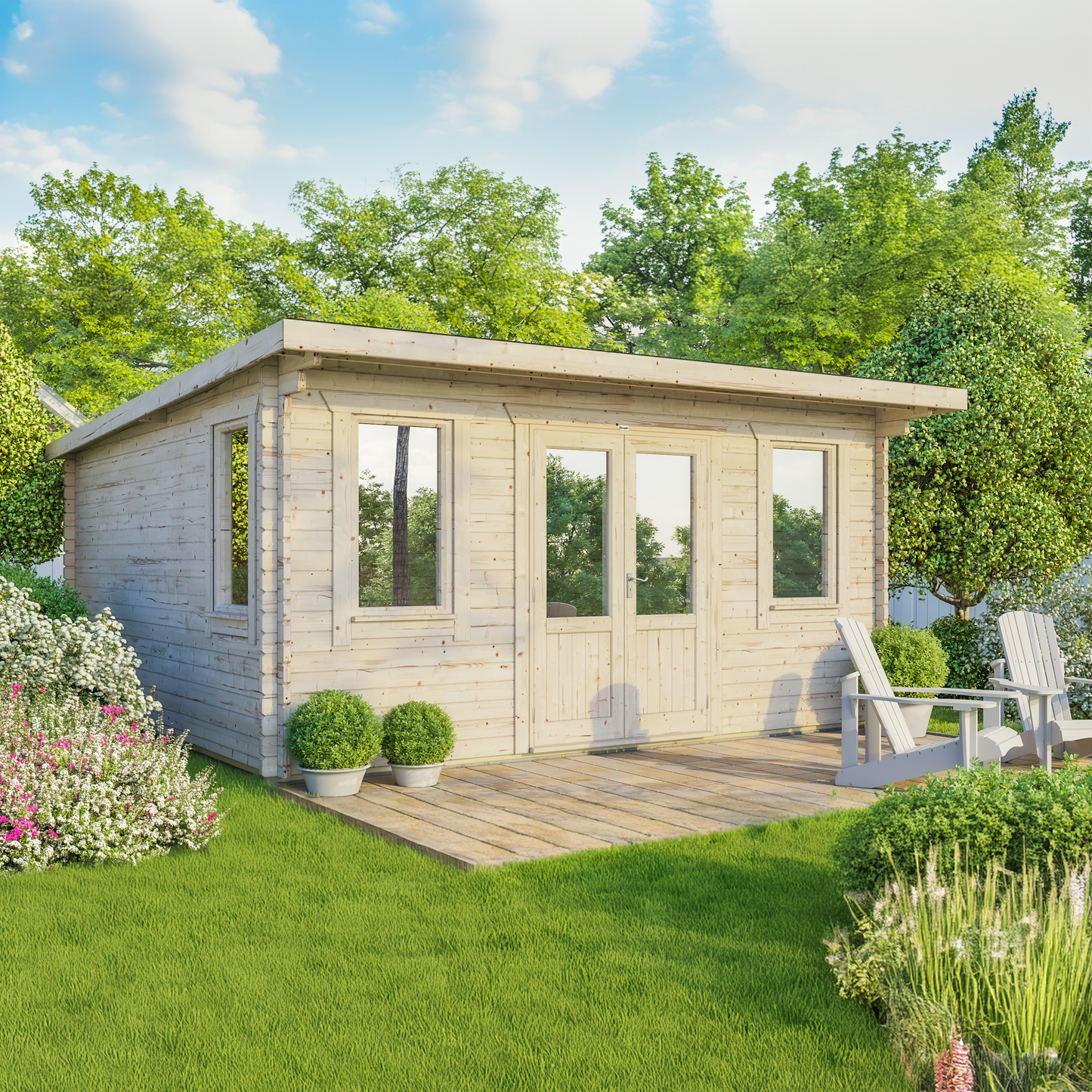 Pent Classic Log Cabin - 44mm