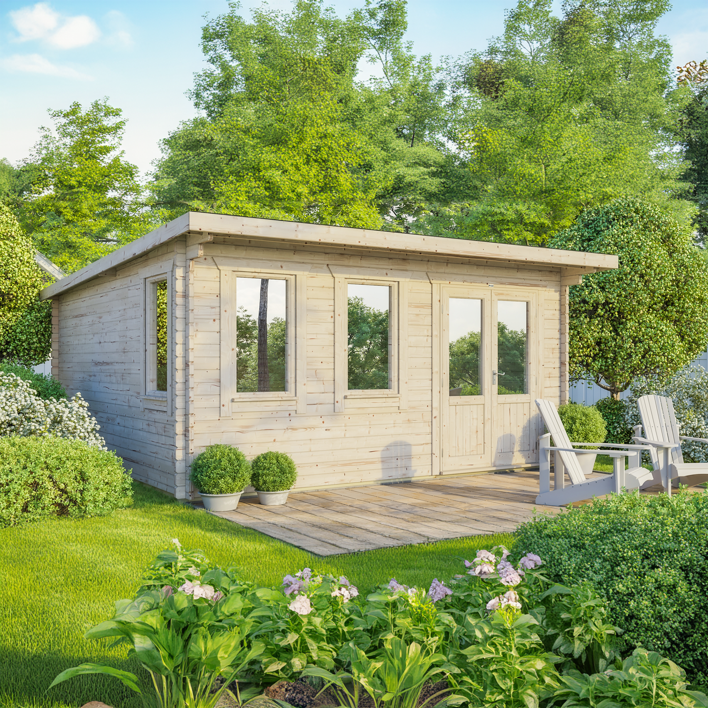 Pent Classic Log Cabin - 44mm