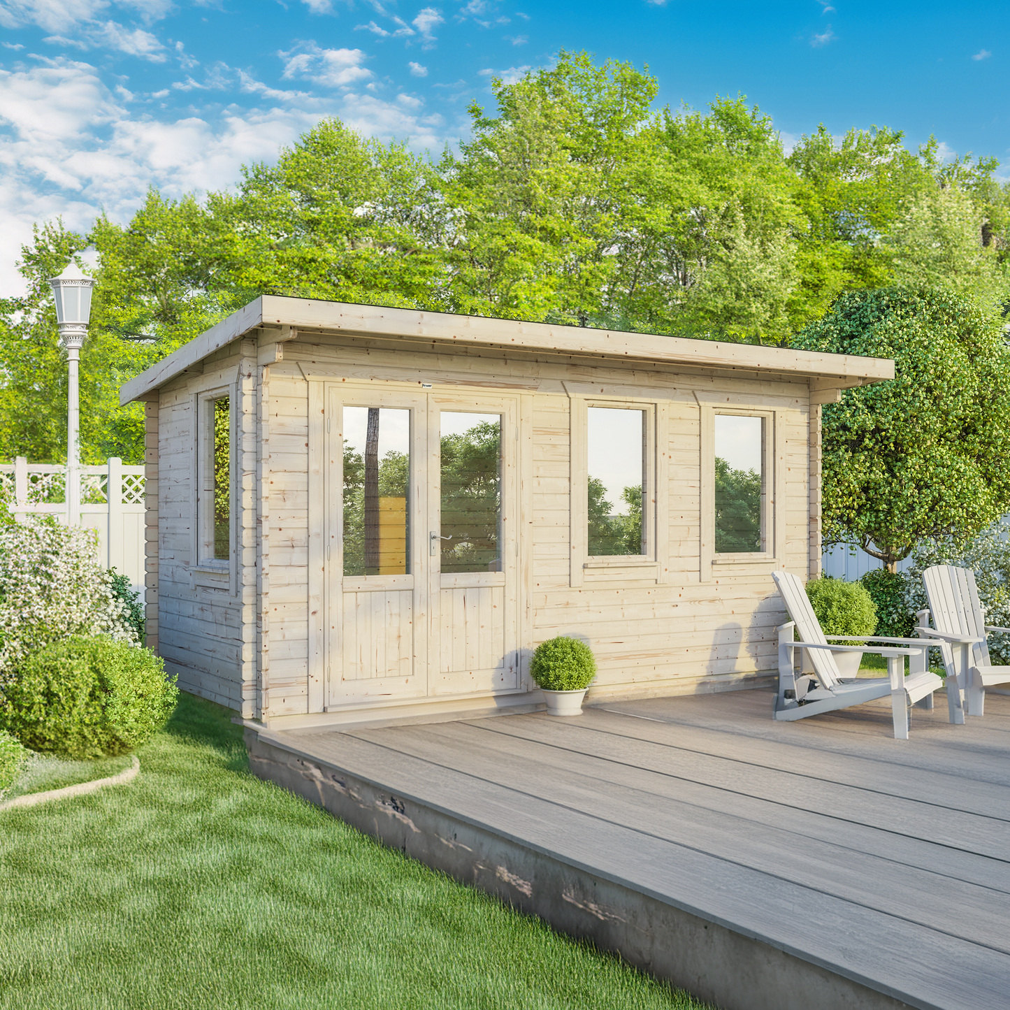 Pent Classic Log Cabin - 44mm