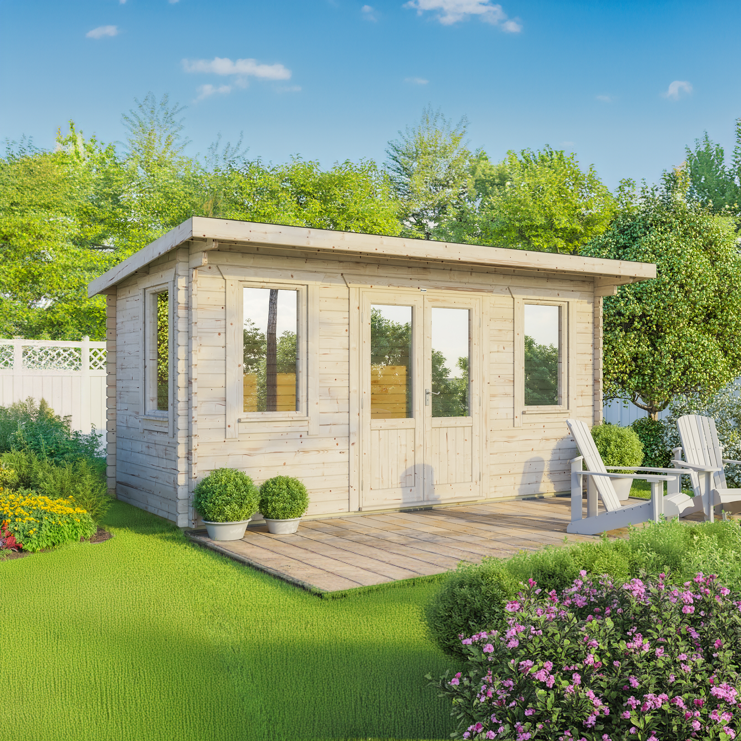 Pent Classic Log Cabin - 44mm