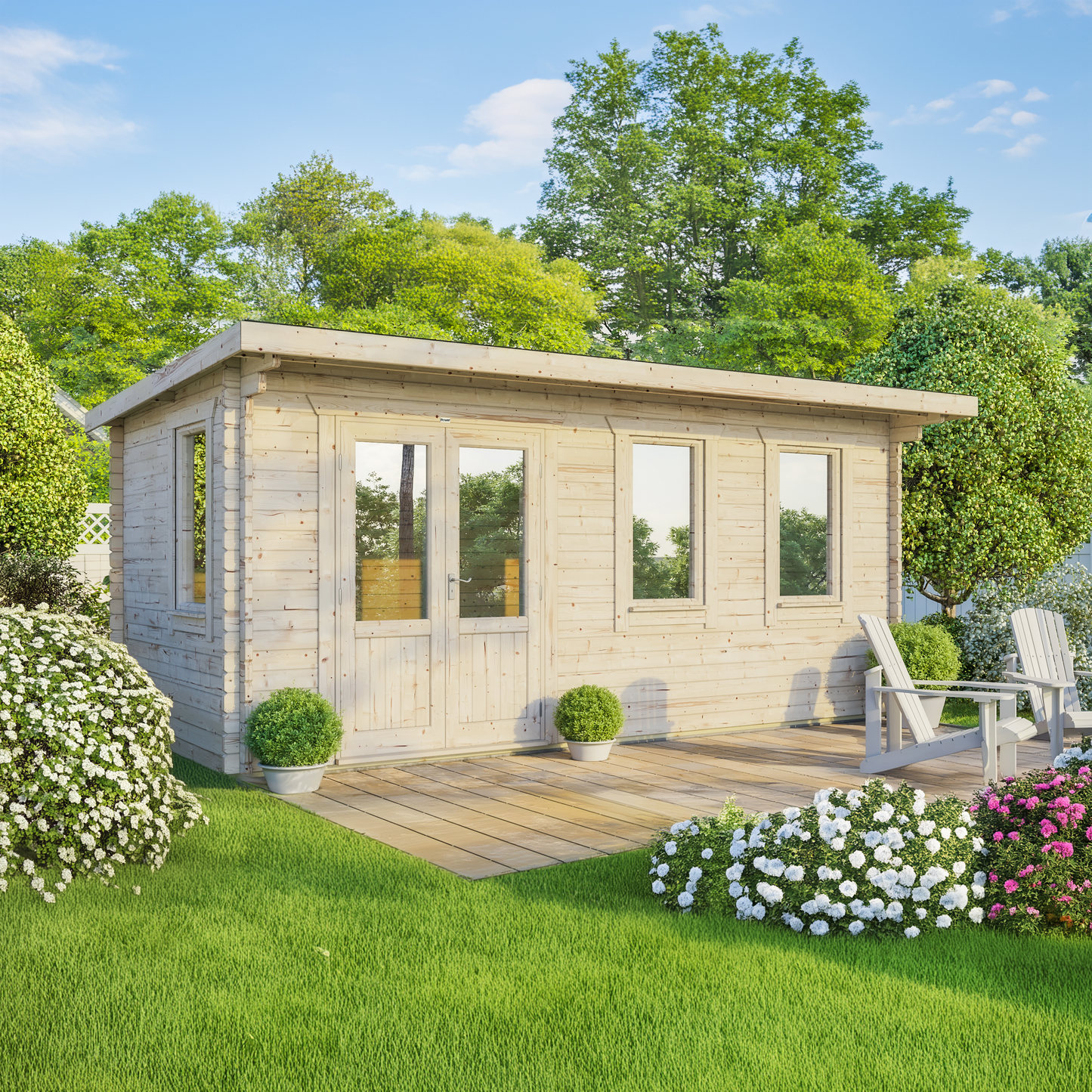 Pent Classic Log Cabin - 44mm
