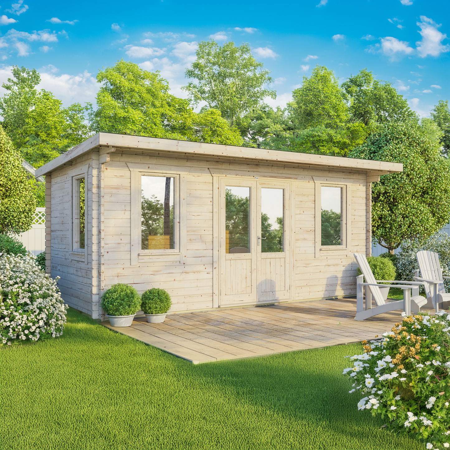 Pent Classic Log Cabin - 44mm