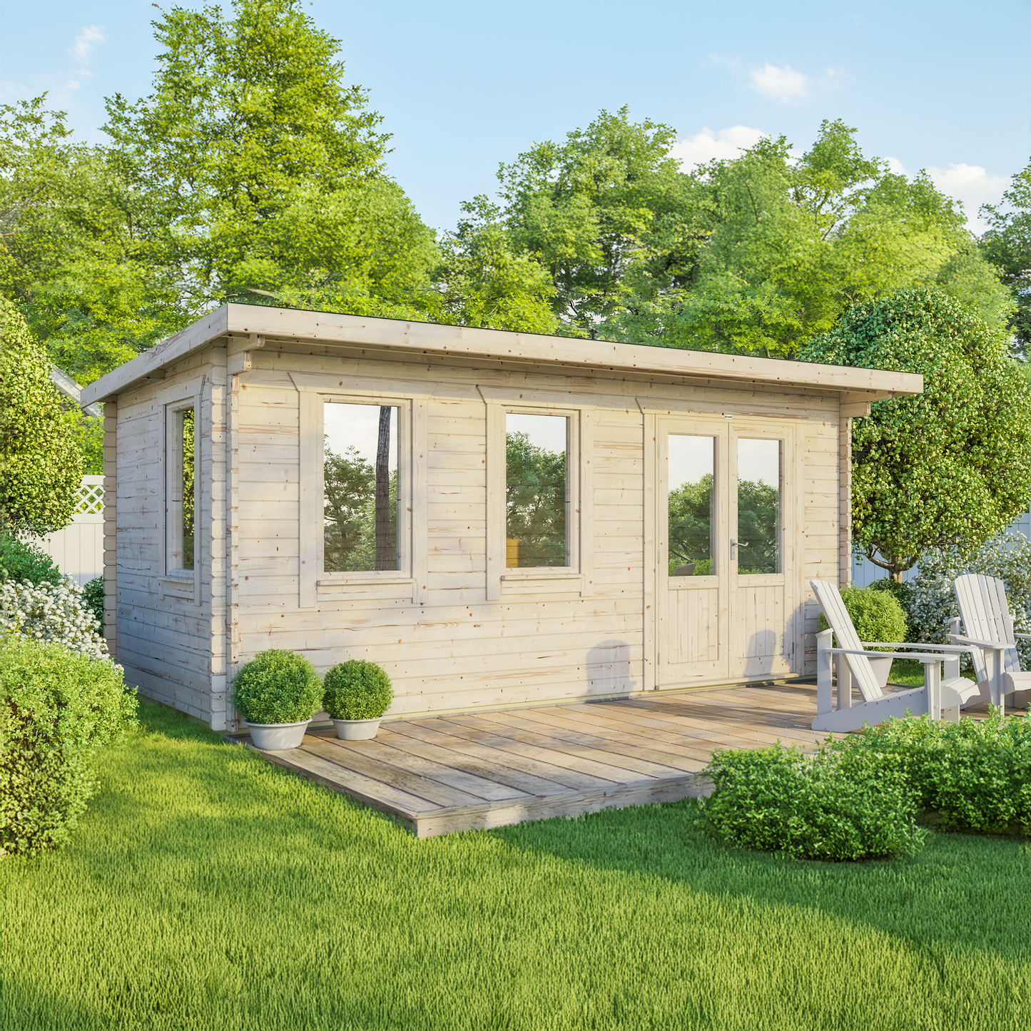 Pent Classic Log Cabin - 44mm