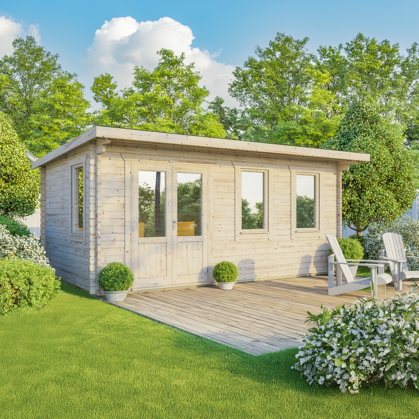 Pent Classic Log Cabin - 44mm
