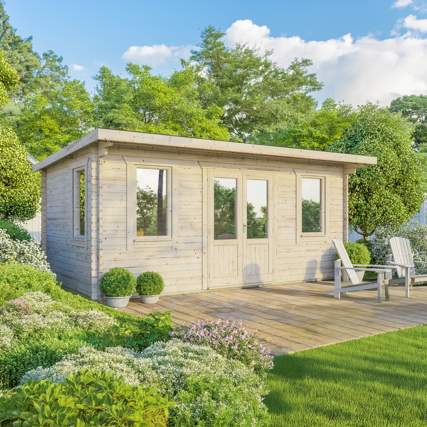 Pent Classic Log Cabin - 44mm