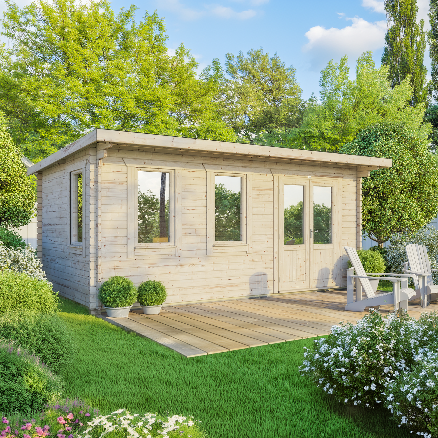 Pent Classic Log Cabin - 44mm