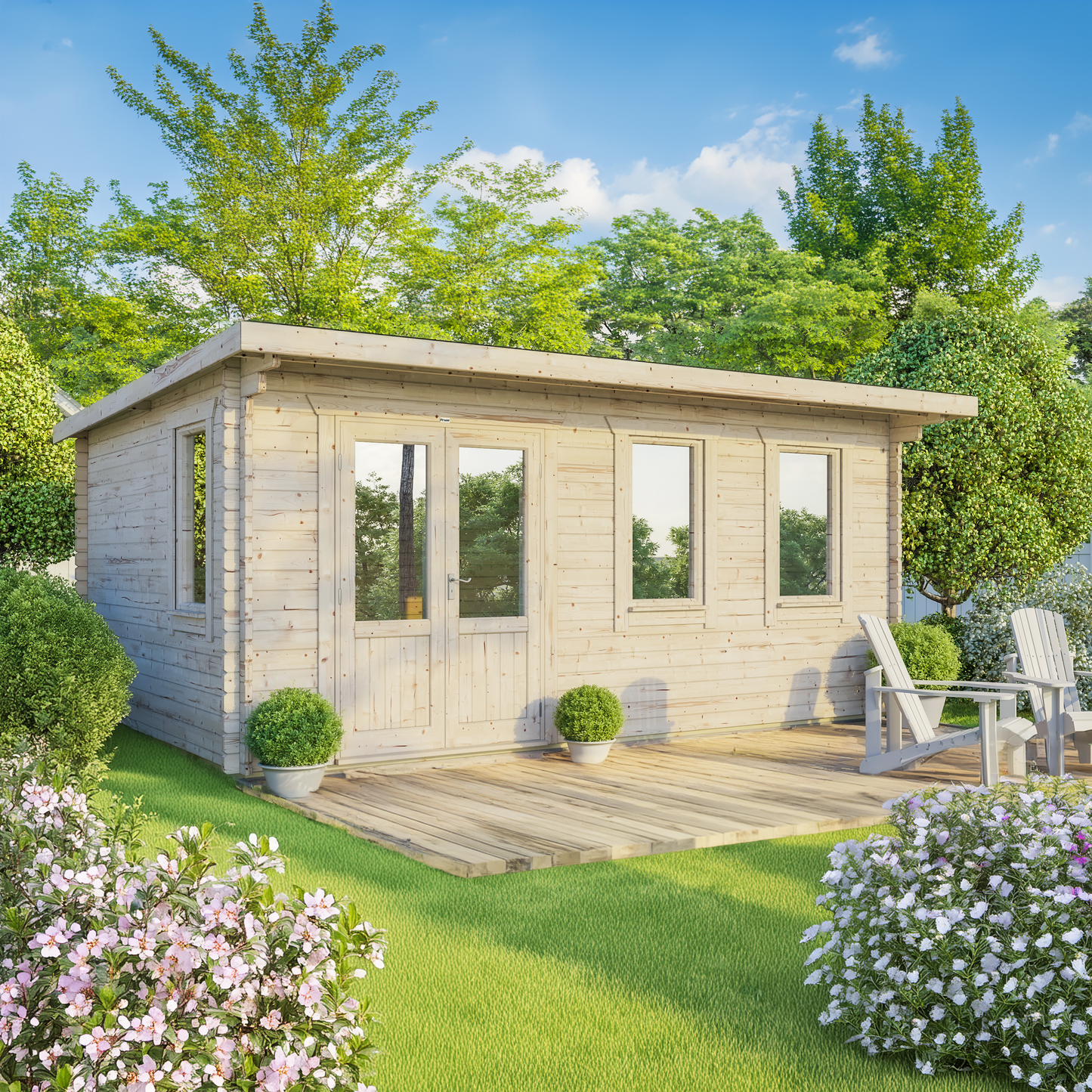 Pent Classic Log Cabin - 44mm
