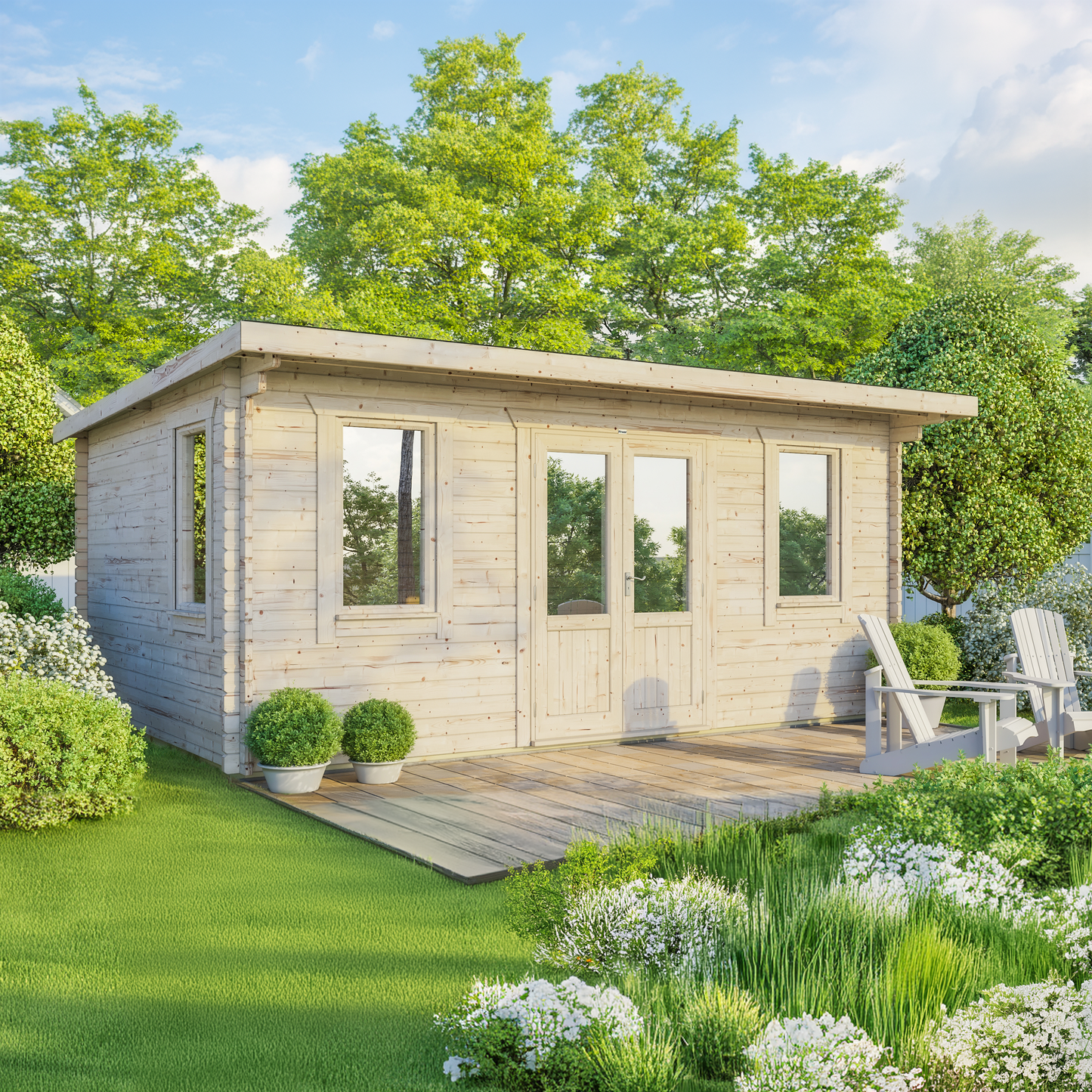 Pent Classic Log Cabin - 44mm
