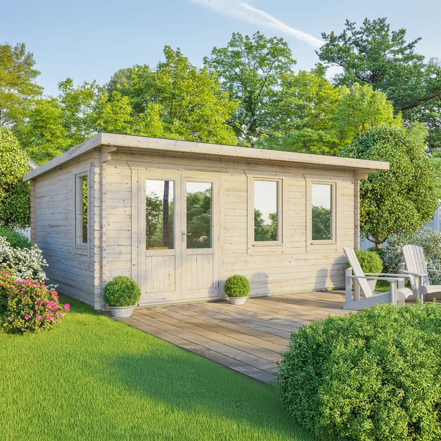 Pent Classic Log Cabin - 44mm