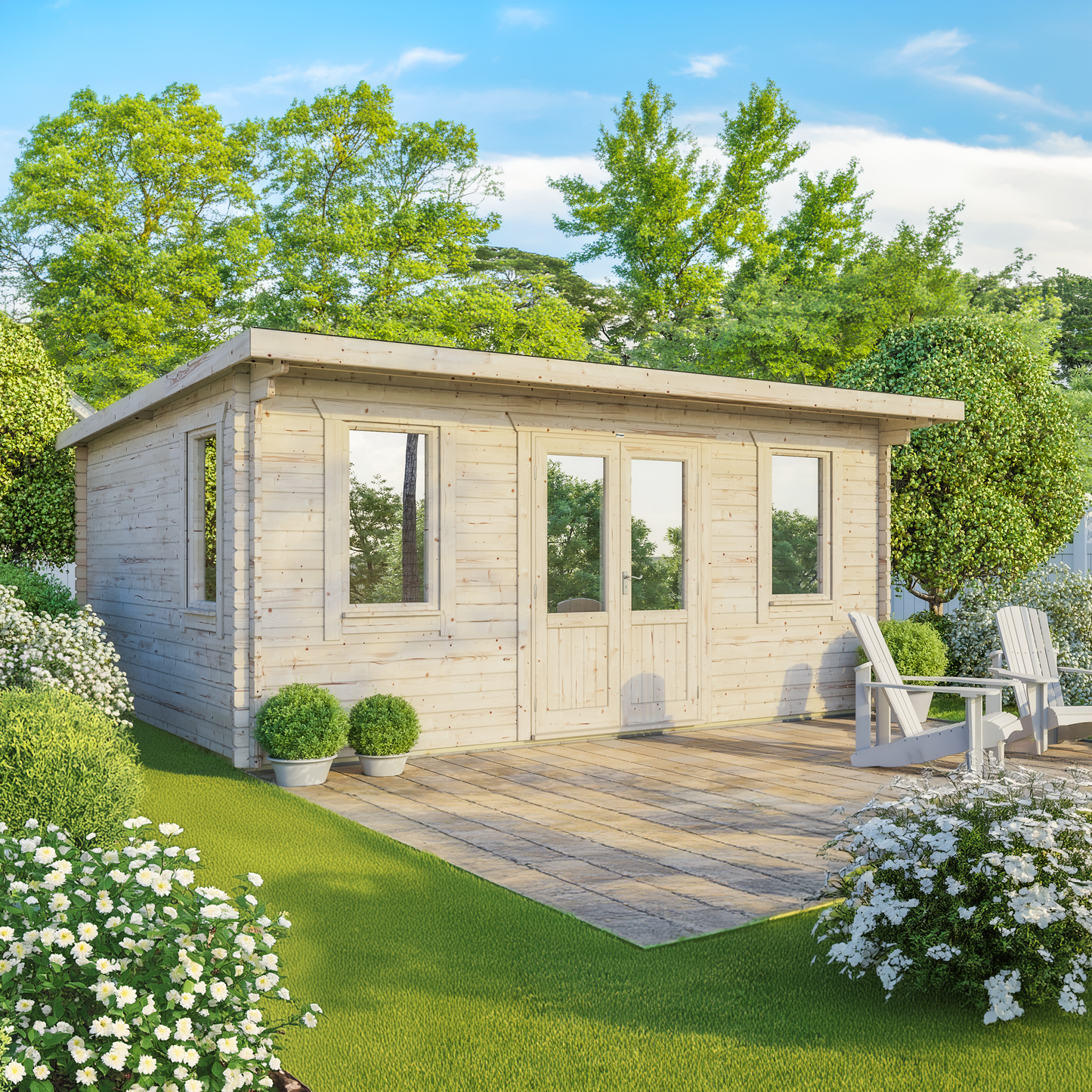 Pent Classic Log Cabin - 44mm
