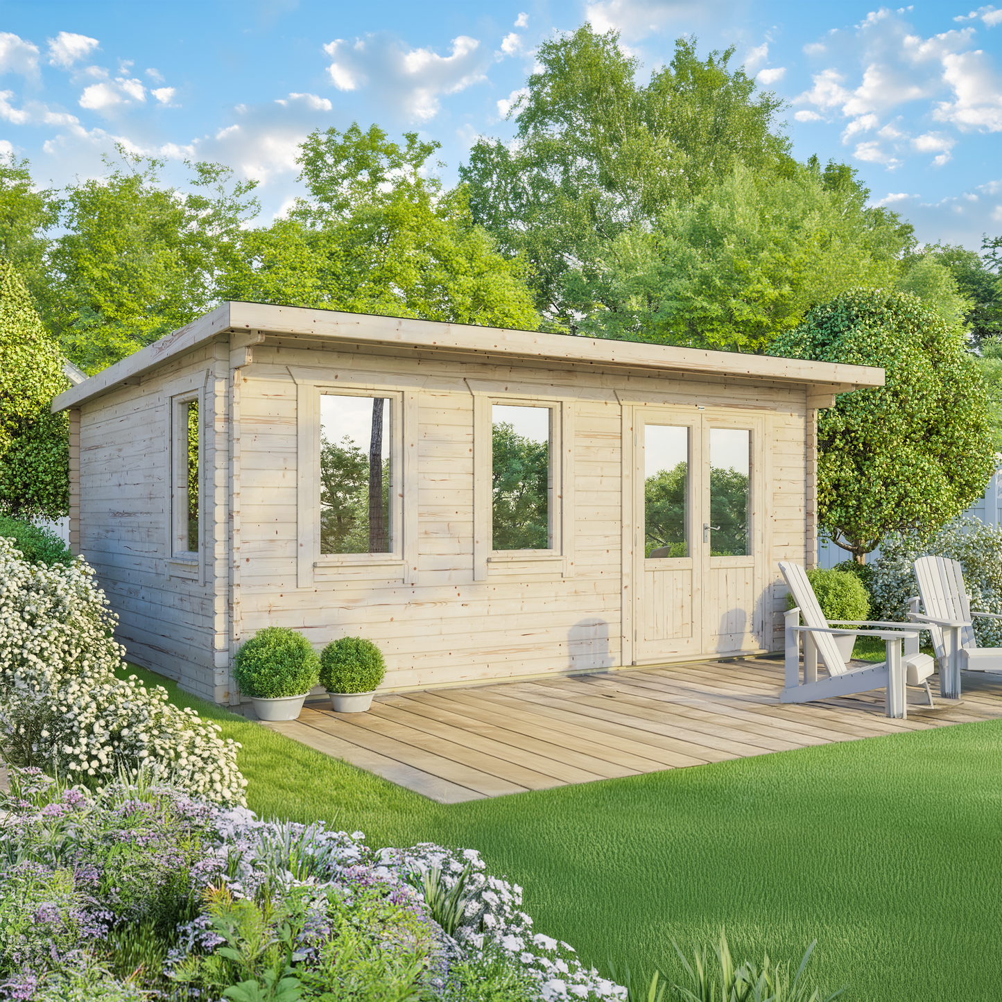 Pent Classic Log Cabin - 44mm