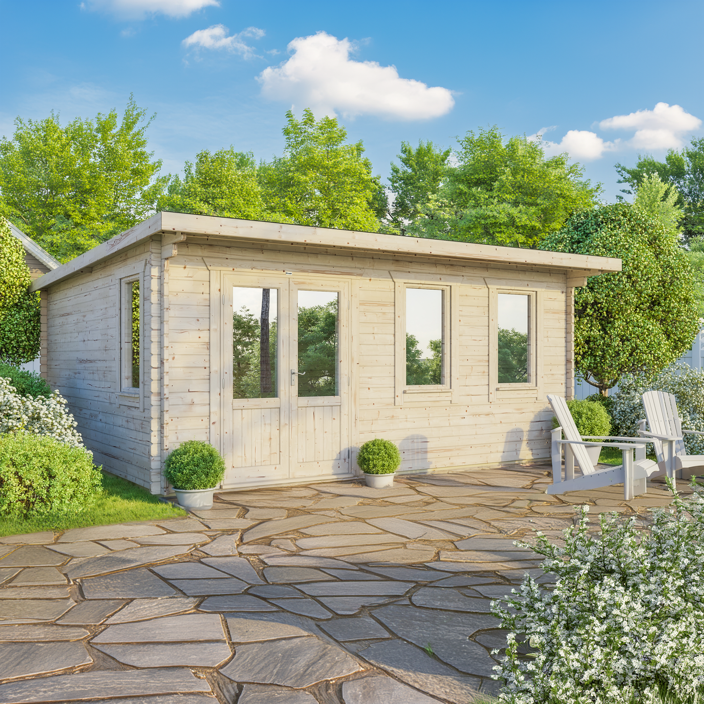 Pent Classic Log Cabin - 44mm