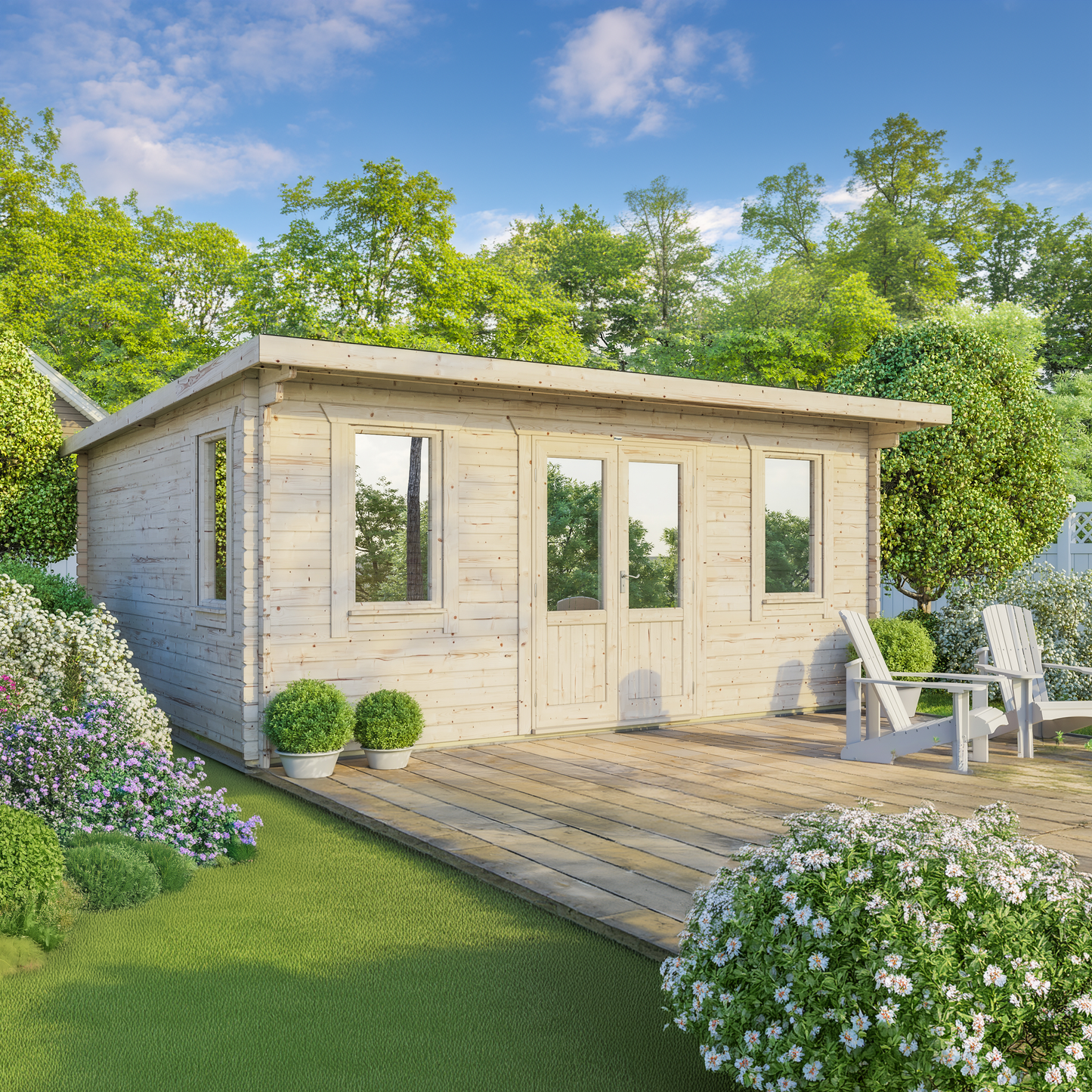 Pent Classic Log Cabin - 44mm