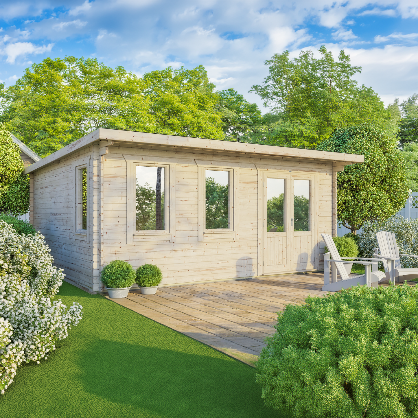 Pent Classic Log Cabin - 44mm