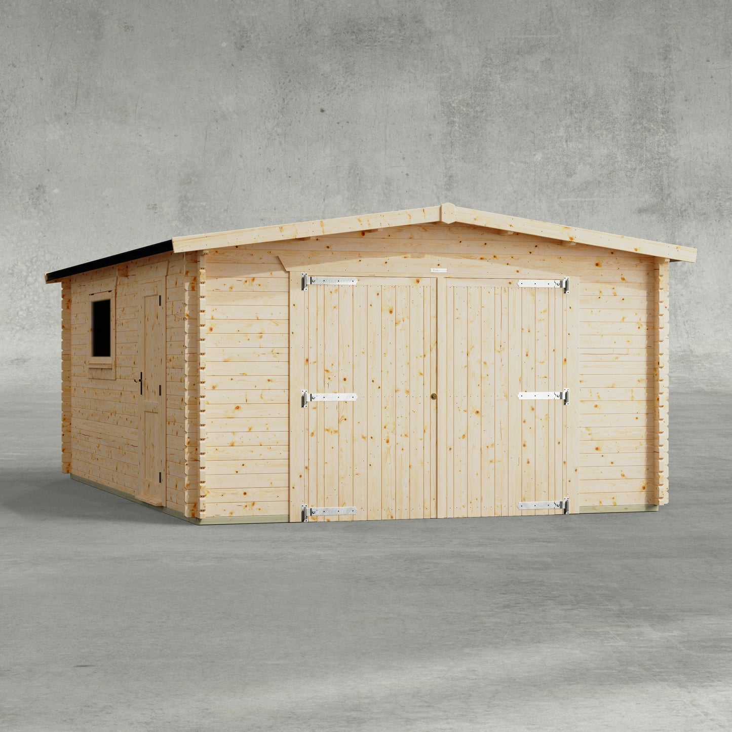 Blockhütte mit Satteldach - 44 mm